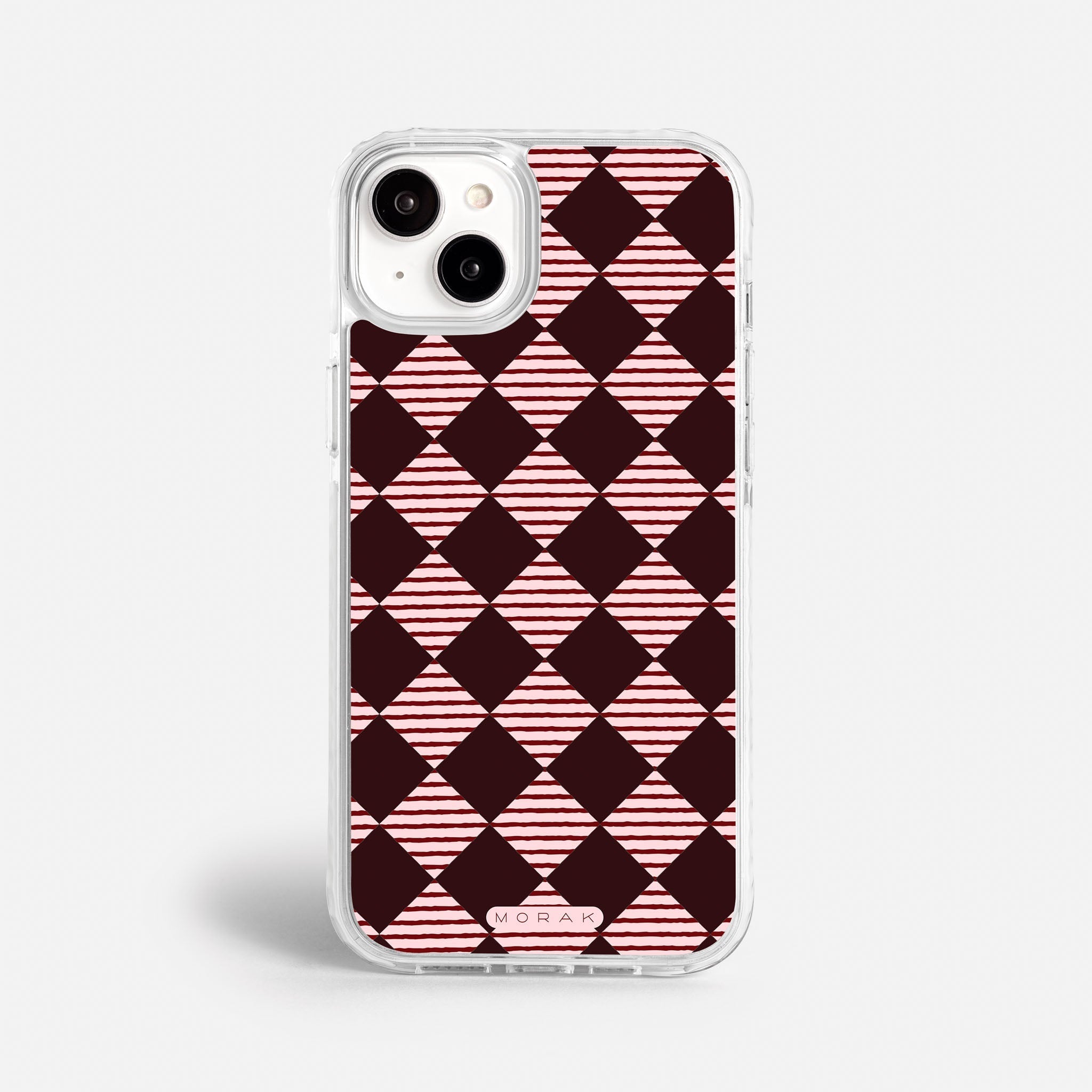 Case Diamantes vino tinto - Blanco Premium – Protección antigolpe | Diseño colombiano | Morak