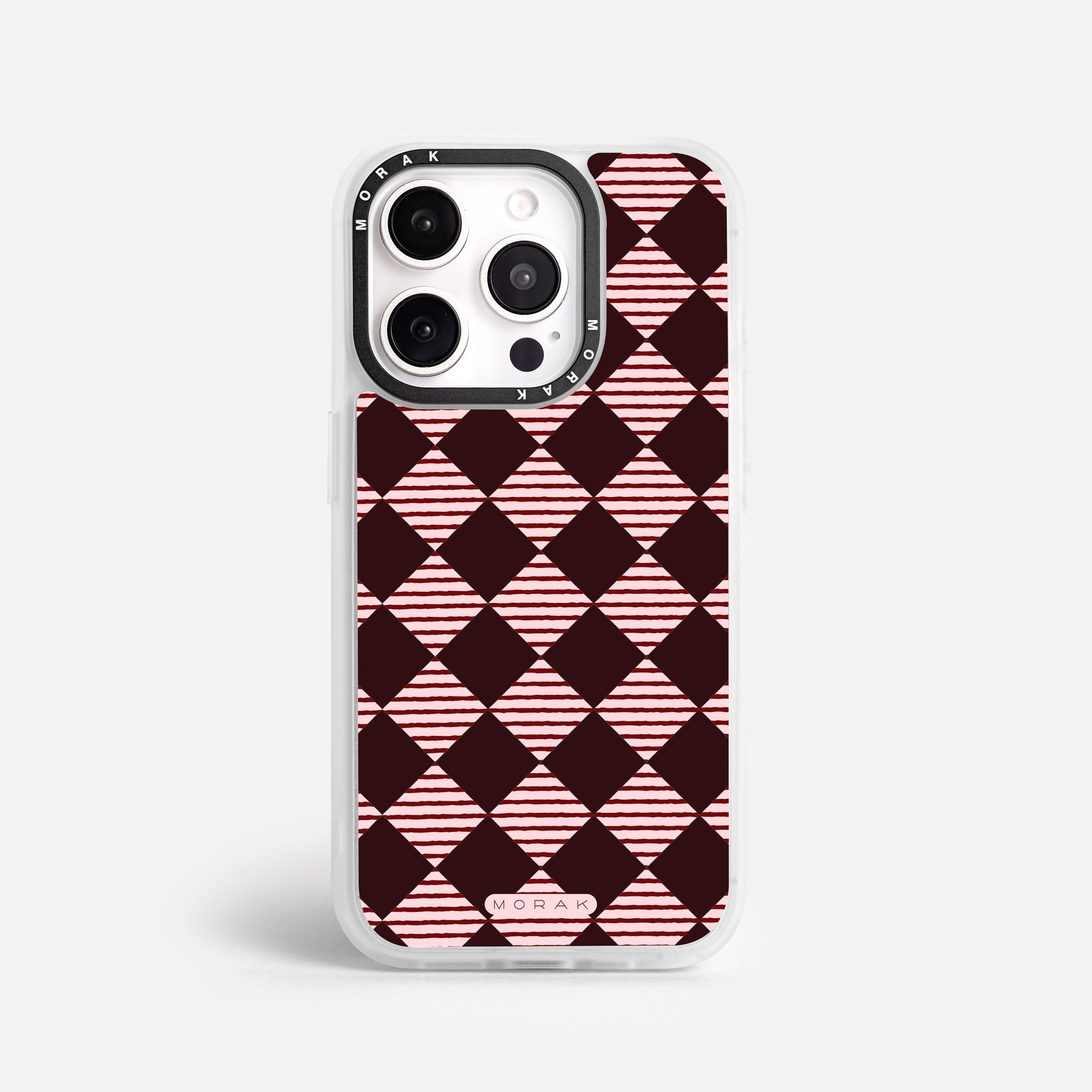 Case Diamantes vino tinto - Blanco Premium – Protección antigolpe | Diseño colombiano | Morak