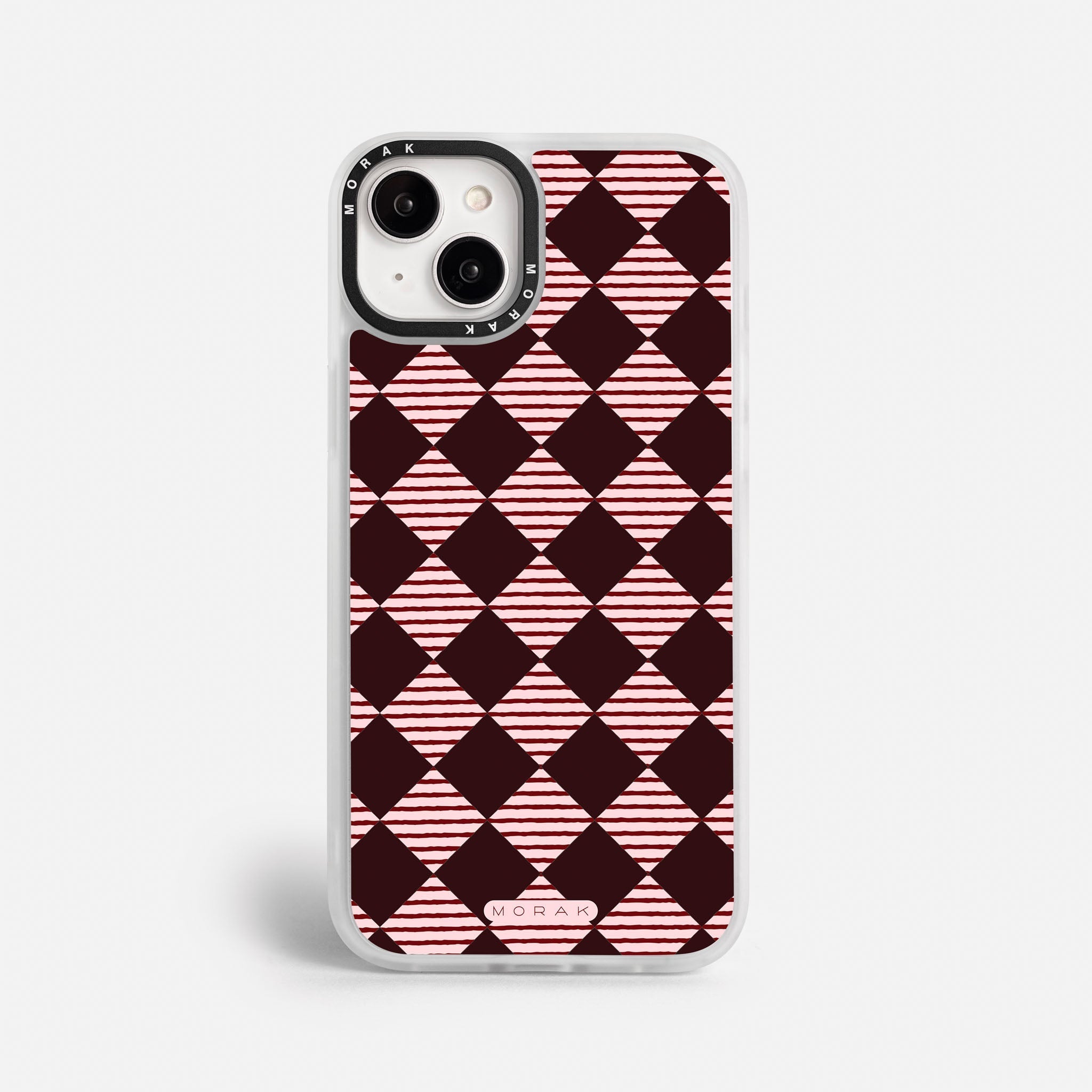 Case Diamantes vino tinto - Blanco Premium – Protección antigolpe | Diseño colombiano | Morak
