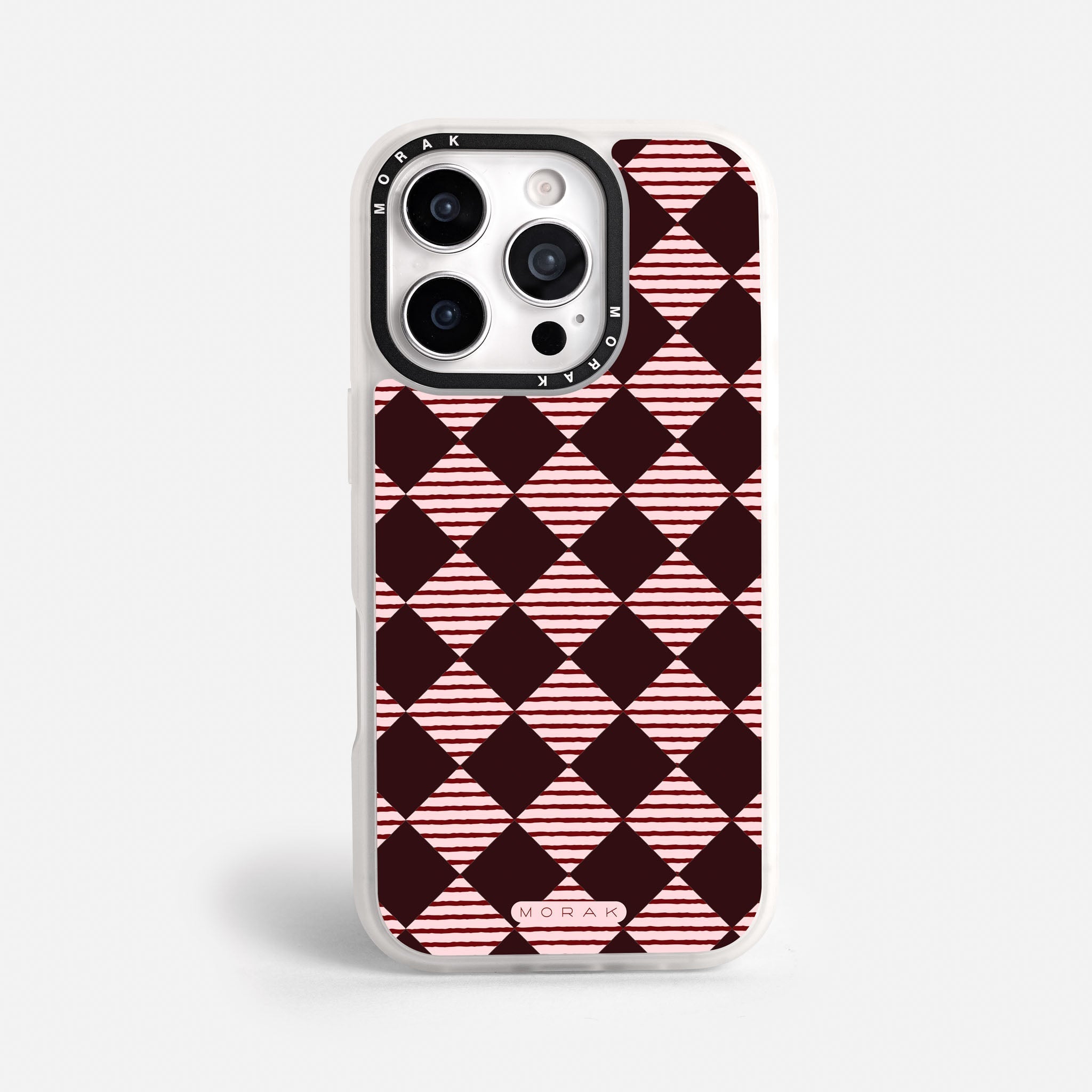 Case Diamantes vino tinto - Blanco Premium – Protección antigolpe | Diseño colombiano | Morak
