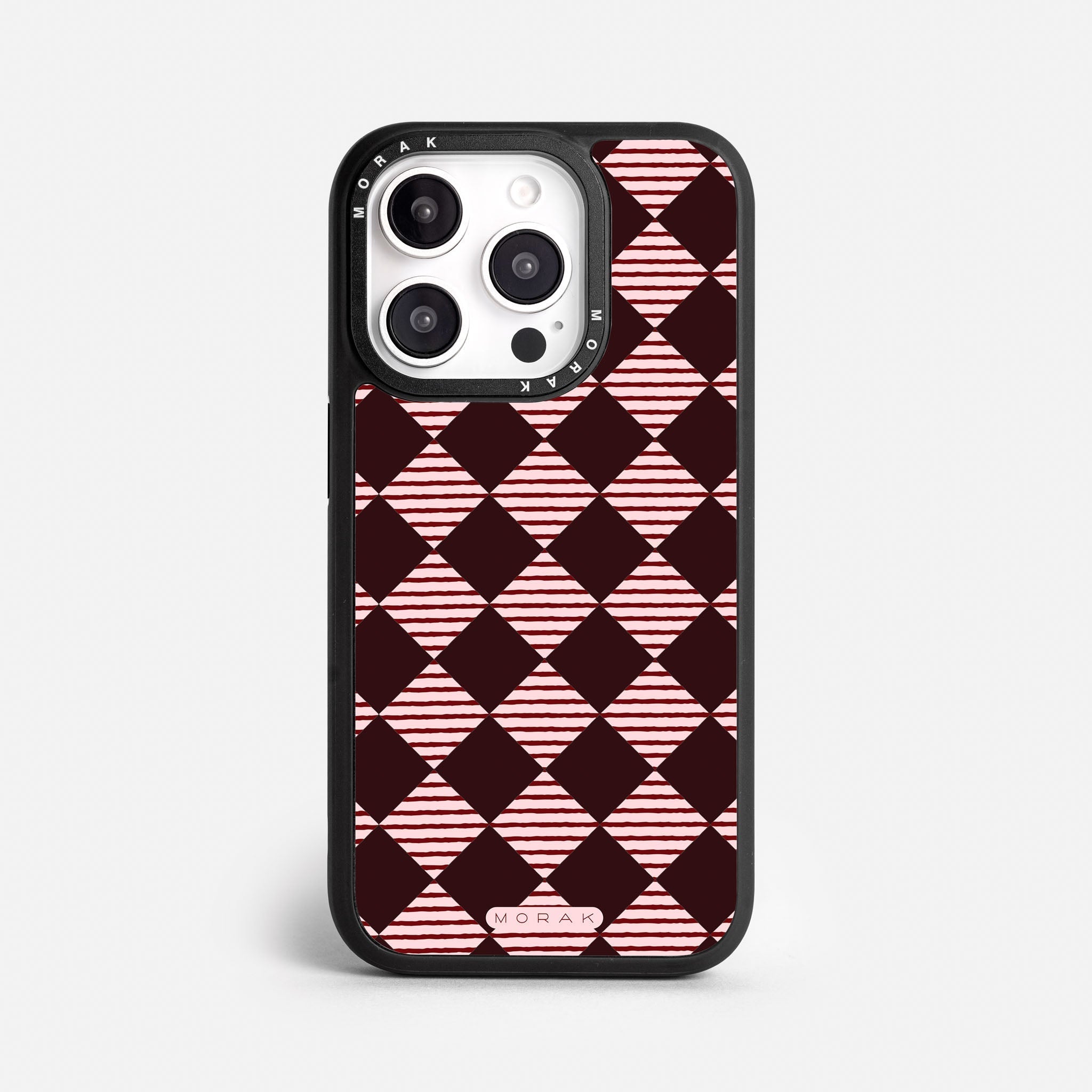 Case Diamantes vino tinto - Blanco Premium – Protección antigolpe | Diseño colombiano | Morak