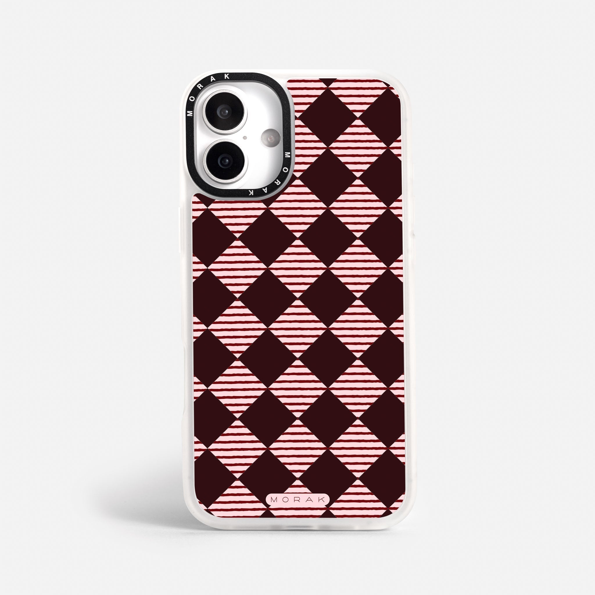Case Diamantes vino tinto - Blanco Premium – Protección antigolpe | Diseño colombiano | Morak