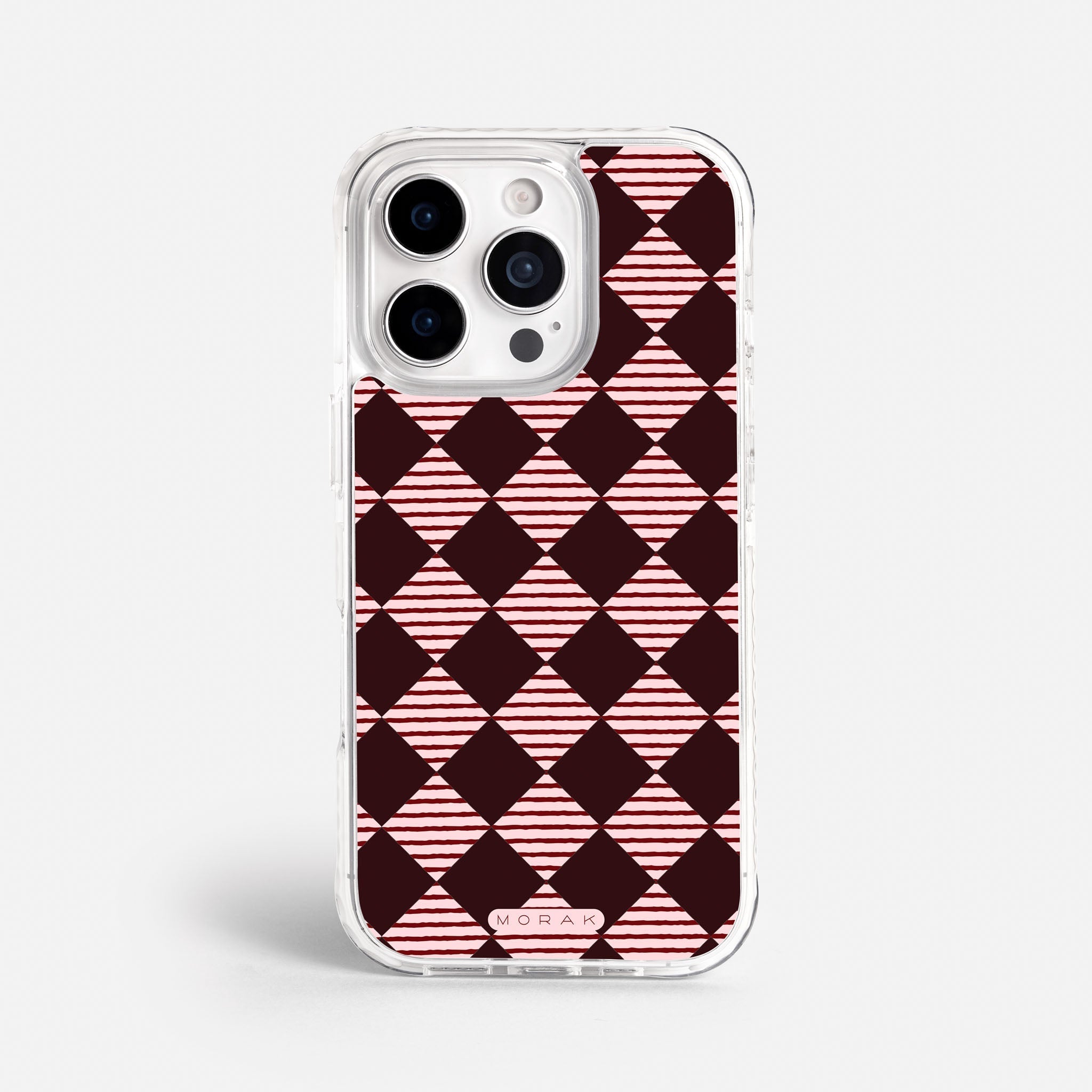 Case Diamantes vino tinto - Blanco Premium – Protección antigolpe | Diseño colombiano | Morak