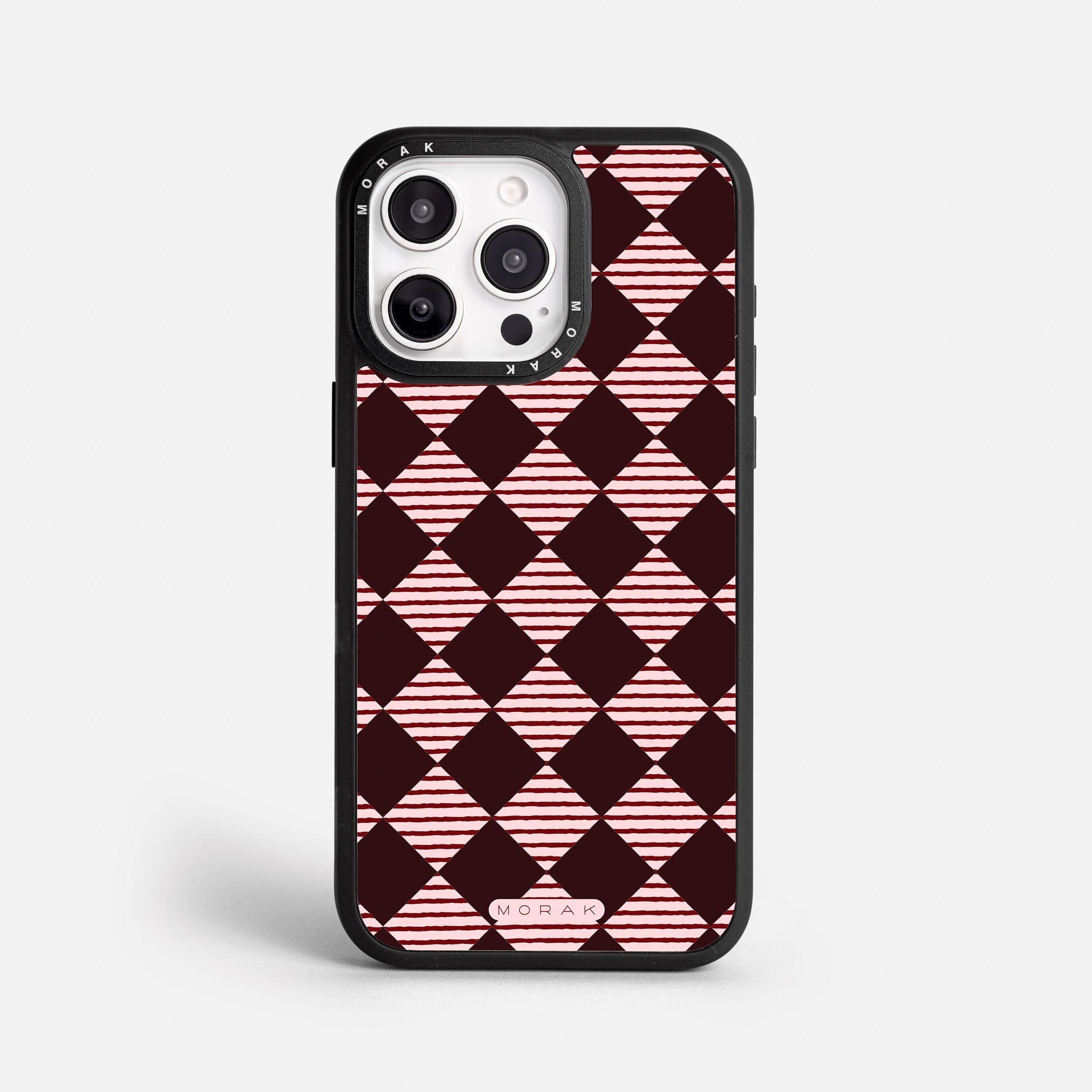 Case Diamantes vino tinto - Blanco Premium – Protección antigolpe | Diseño colombiano | Morak