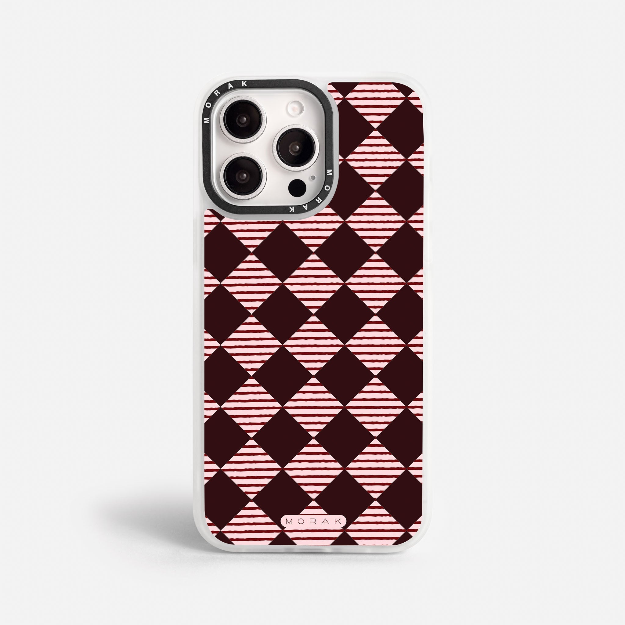 Case Diamantes vino tinto - Blanco Premium – Protección antigolpe | Diseño colombiano | Morak