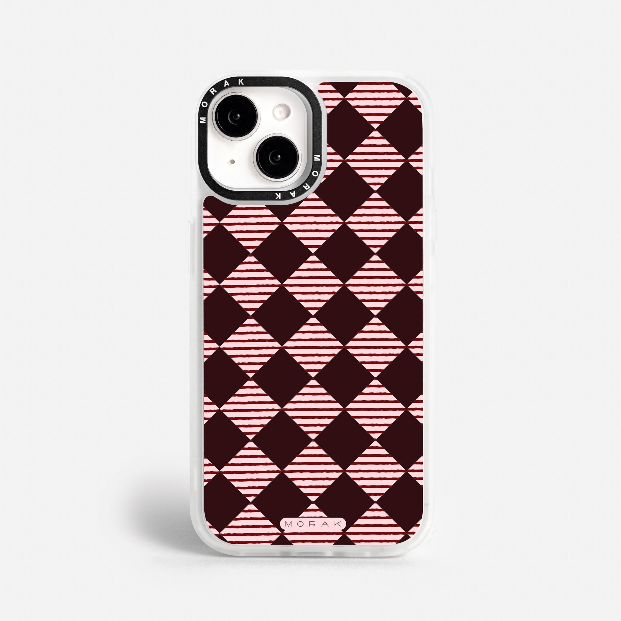 Case Diamantes vino tinto - Blanco Premium – Protección antigolpe | Diseño colombiano | Morak
