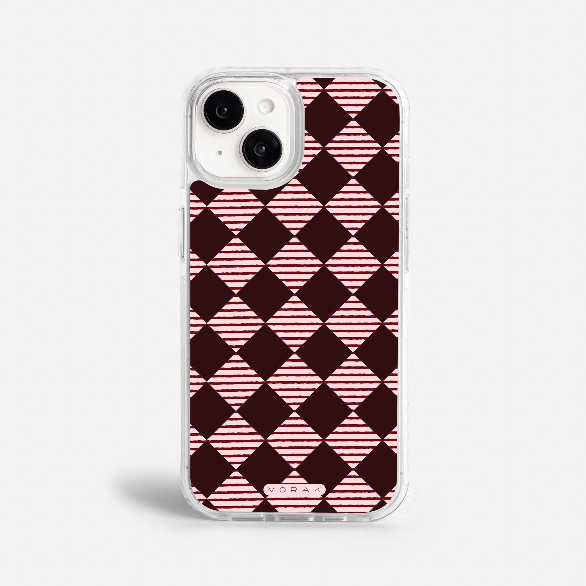 Case Diamantes vino tinto - Blanco Premium – Protección antigolpe | Diseño colombiano | Morak