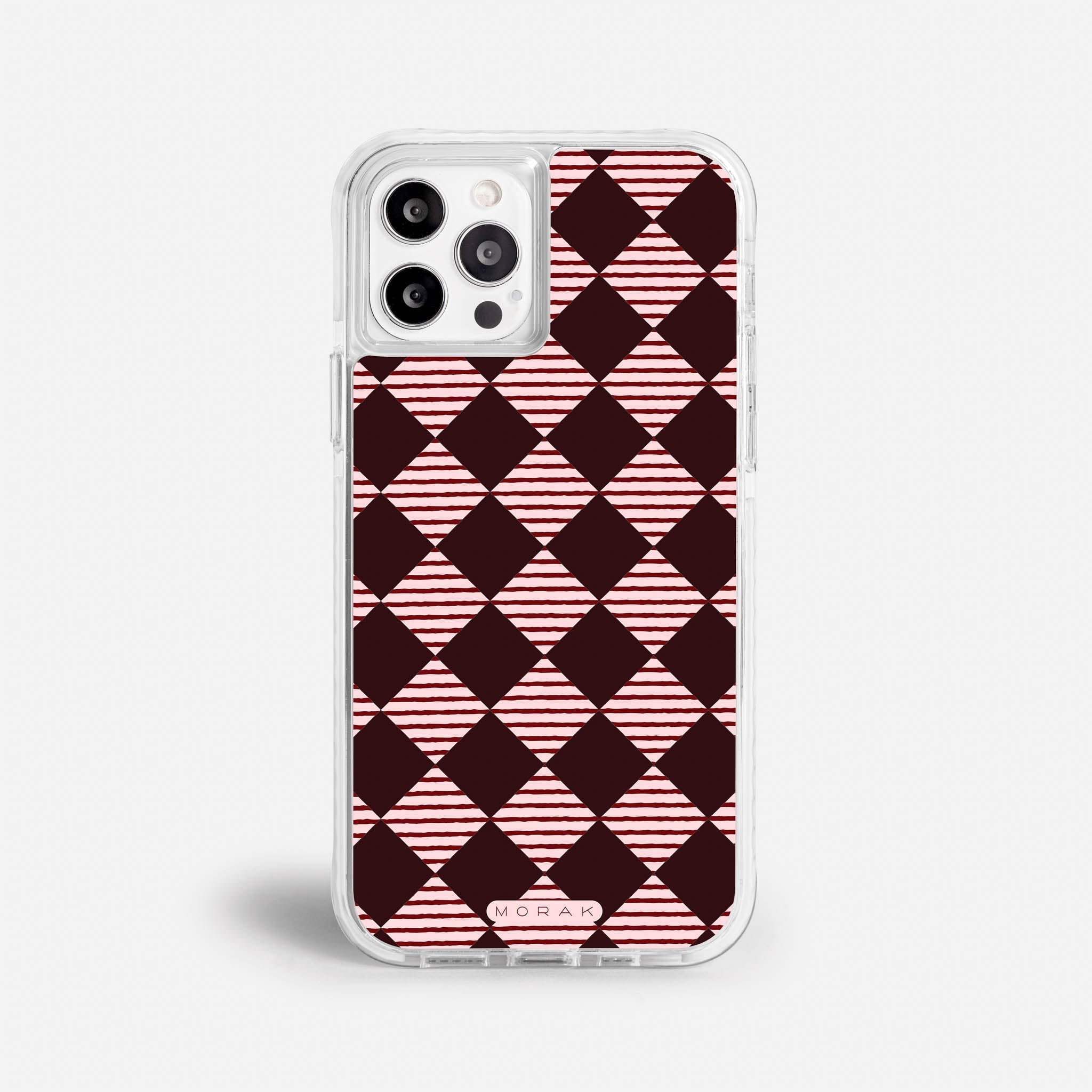 Case Diamantes vino tinto - Blanco Premium – Protección antigolpe | Diseño colombiano | Morak