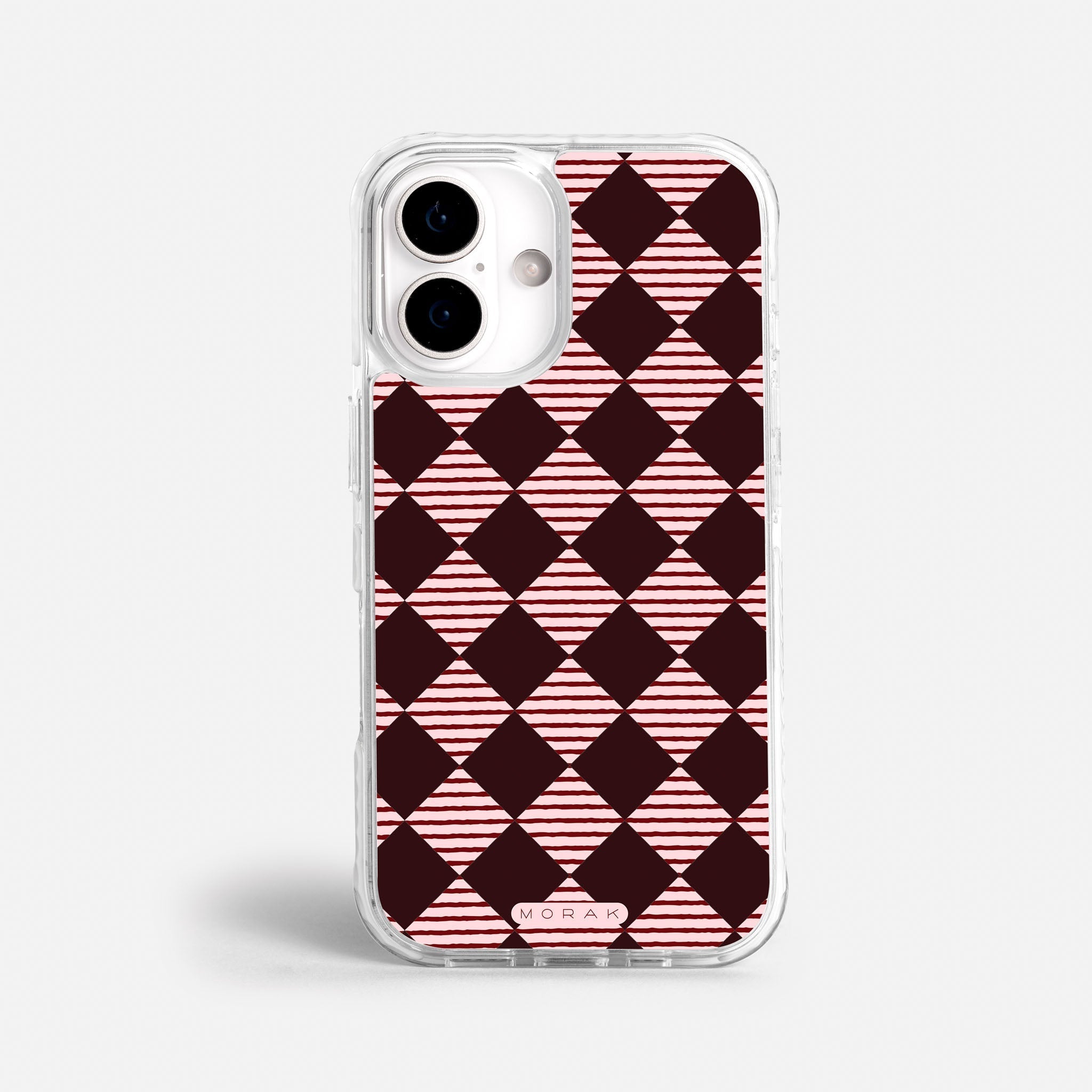 Case Diamantes vino tinto - Blanco Premium – Protección antigolpe | Diseño colombiano | Morak