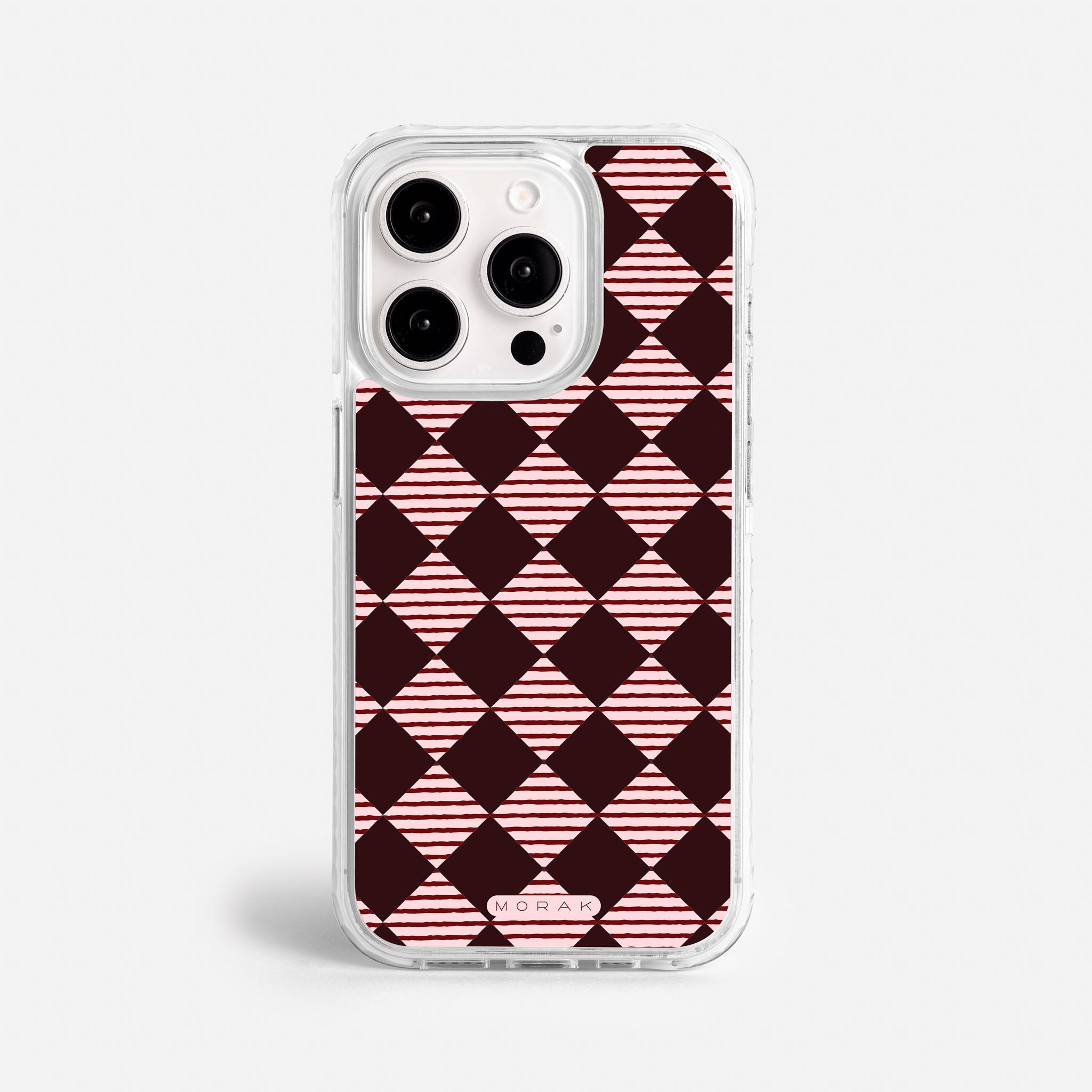 Case Diamantes vino tinto - Blanco Premium – Protección antigolpe | Diseño colombiano | Morak