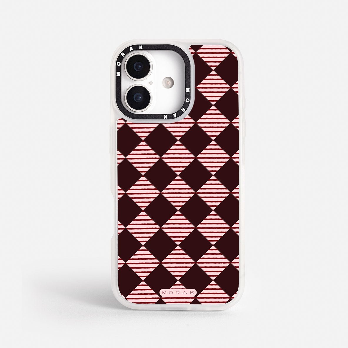Case Diamantes vino tinto - Blanco Premium – Protección antigolpe | Diseño colombiano | Morak