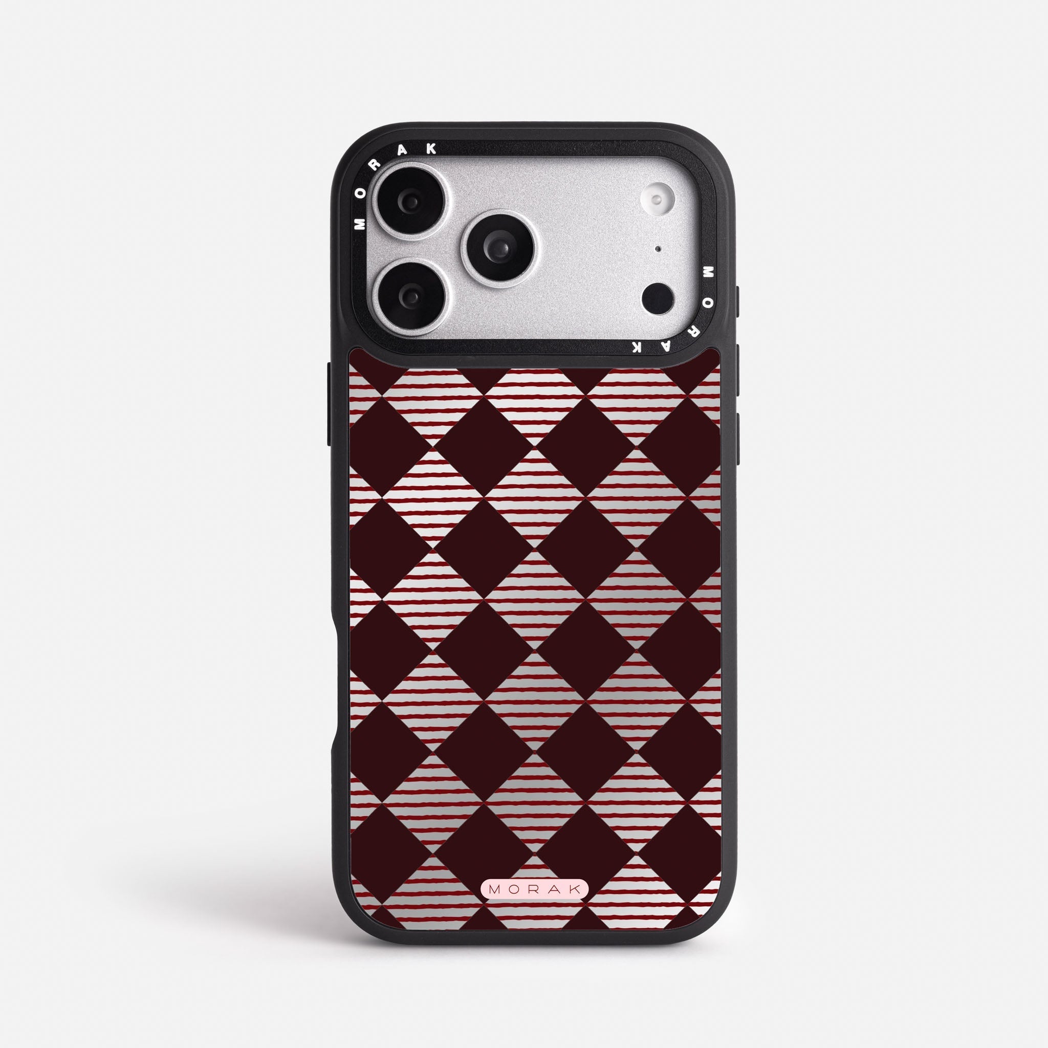 Case Diamantes vino tinto - Espejo Premium – Protección antigolpe | Diseño colombiano | Morak