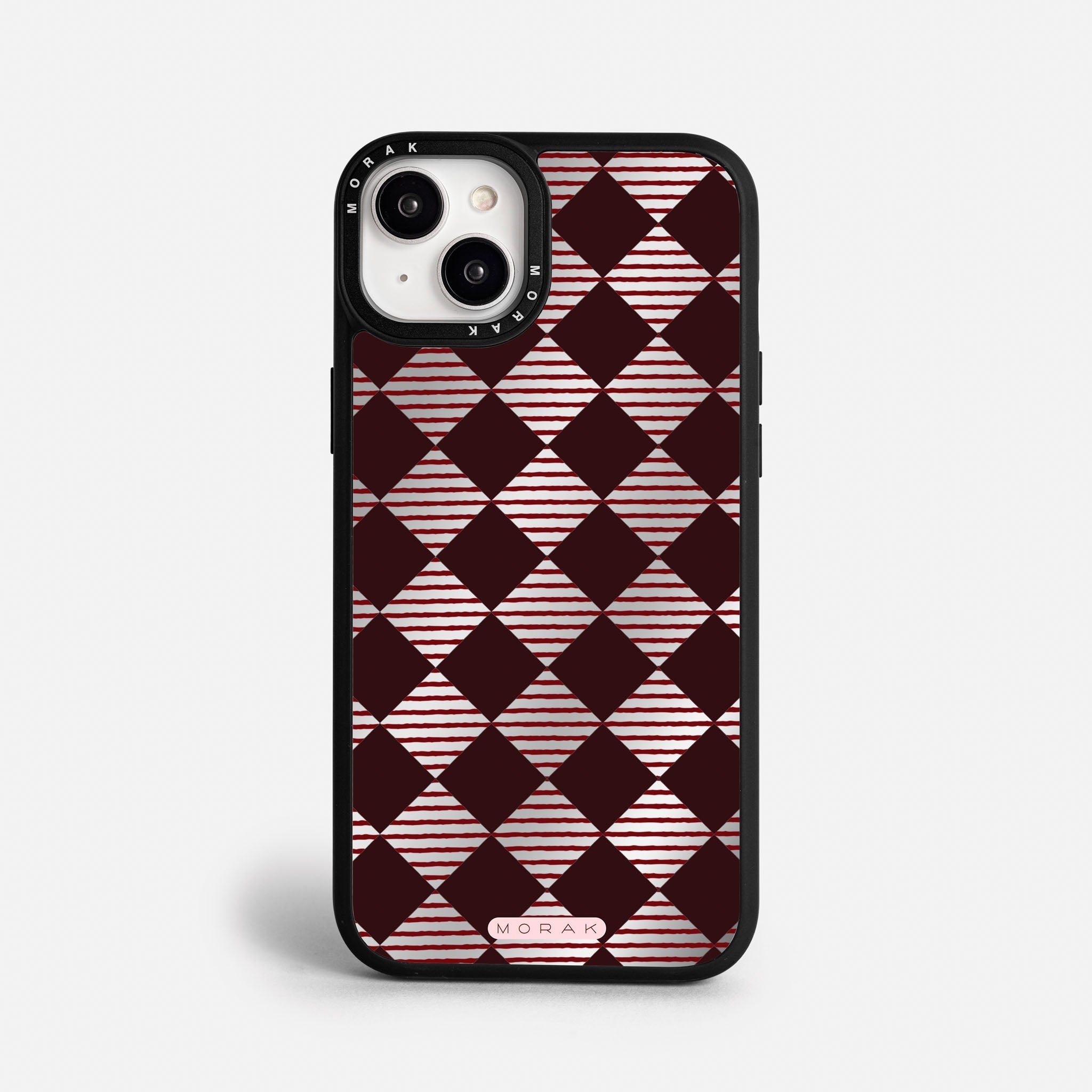 Case Diamantes vino tinto - Espejo Premium – Protección antigolpe | Diseño colombiano | Morak