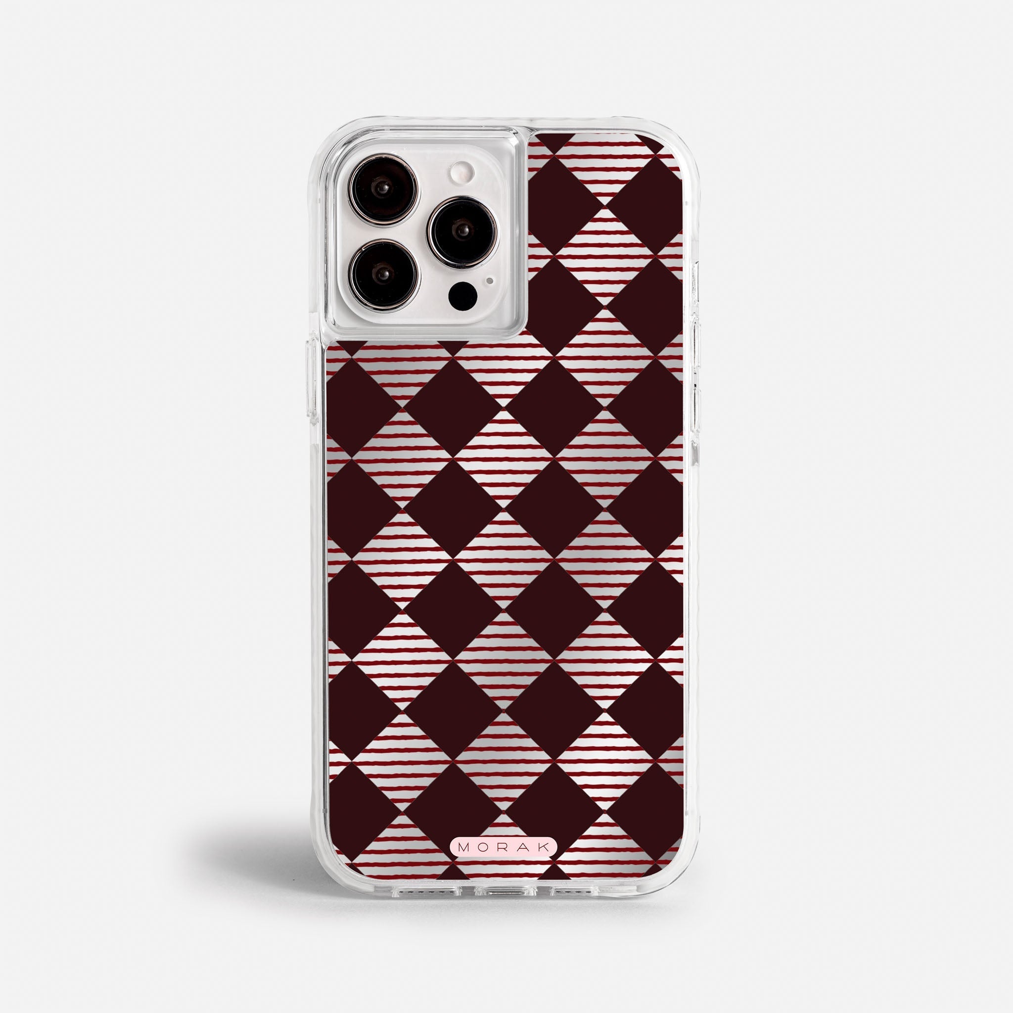 Case Diamantes vino tinto - Espejo Premium – Protección antigolpe | Diseño colombiano | Morak