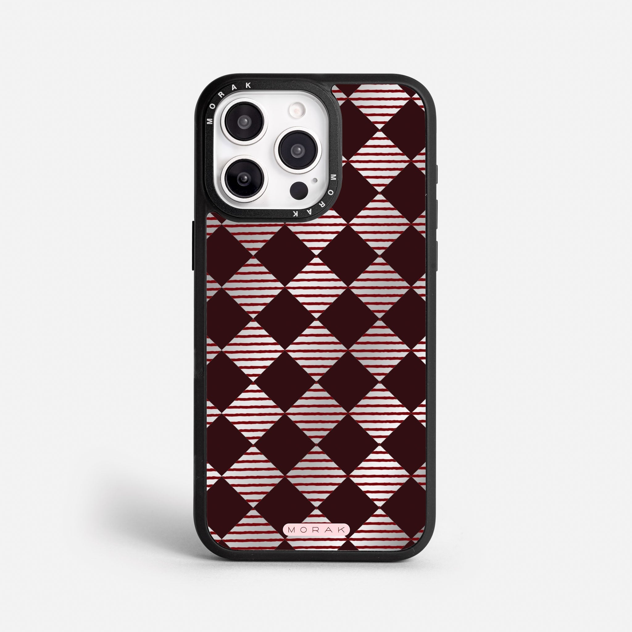Case Diamantes vino tinto - Espejo Premium – Protección antigolpe | Diseño colombiano | Morak