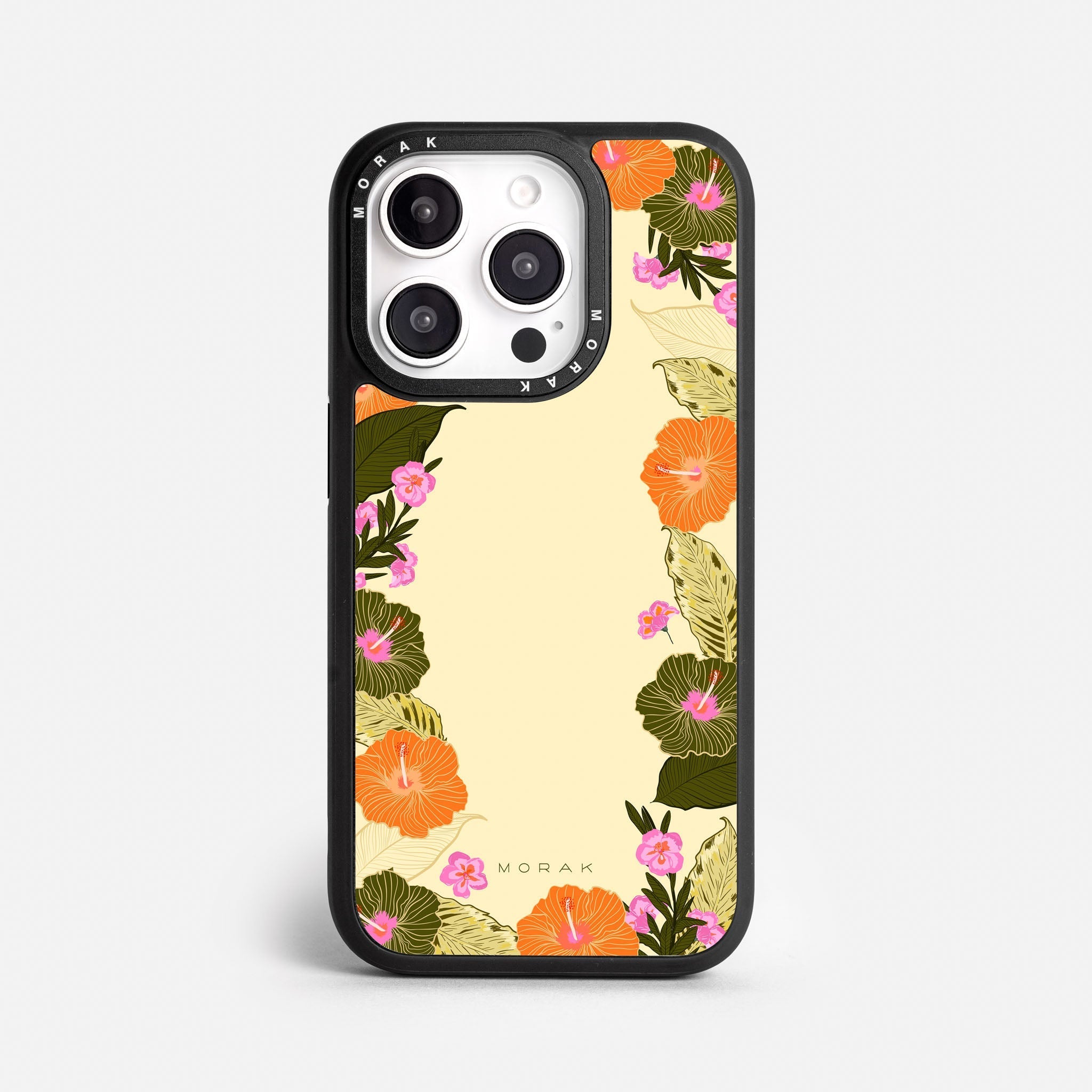 Case Floral Frame - Blanco Premium – Protección antigolpe | Diseño colombiano | Morak