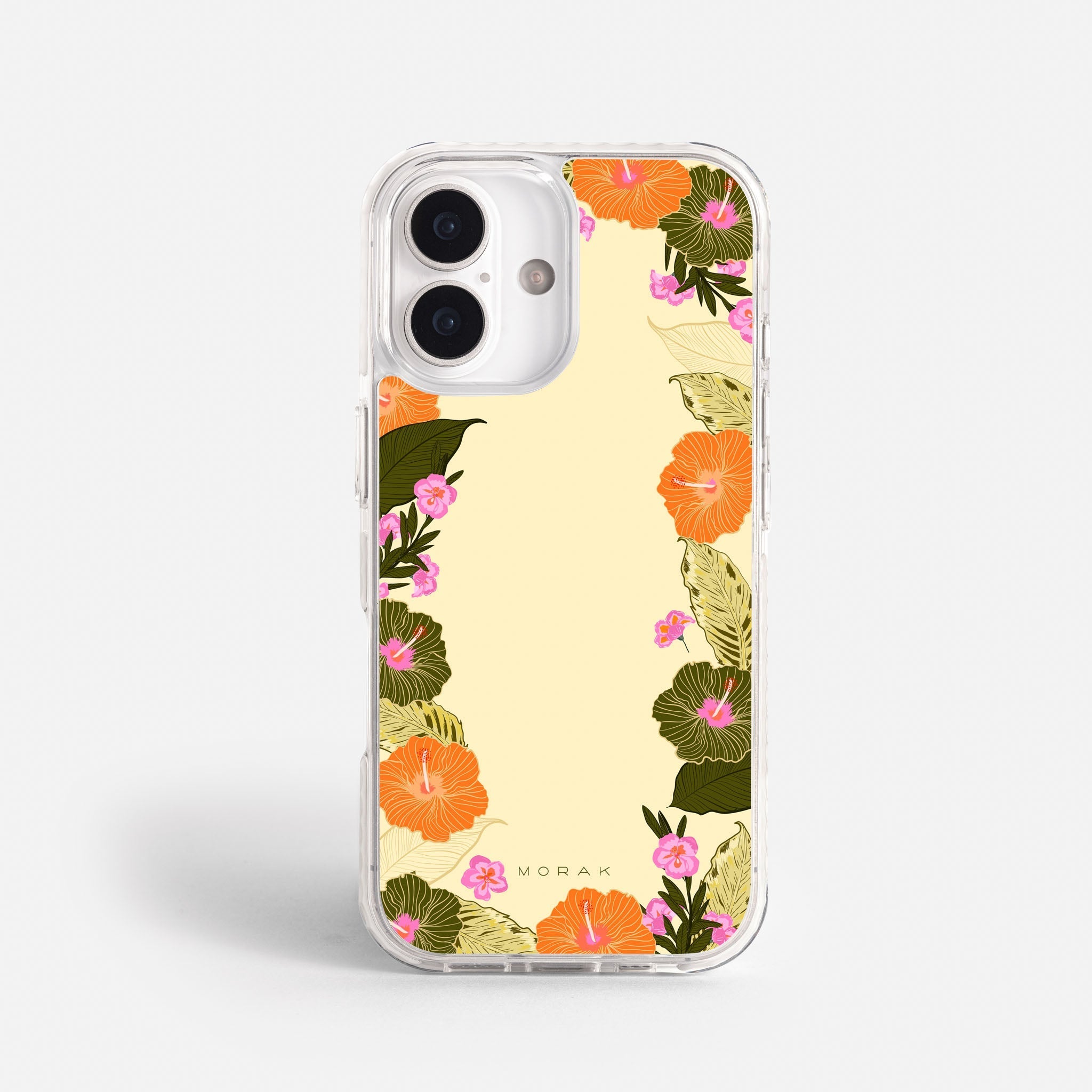 Case Floral Frame - Blanco Premium – Protección antigolpe | Diseño colombiano | Morak