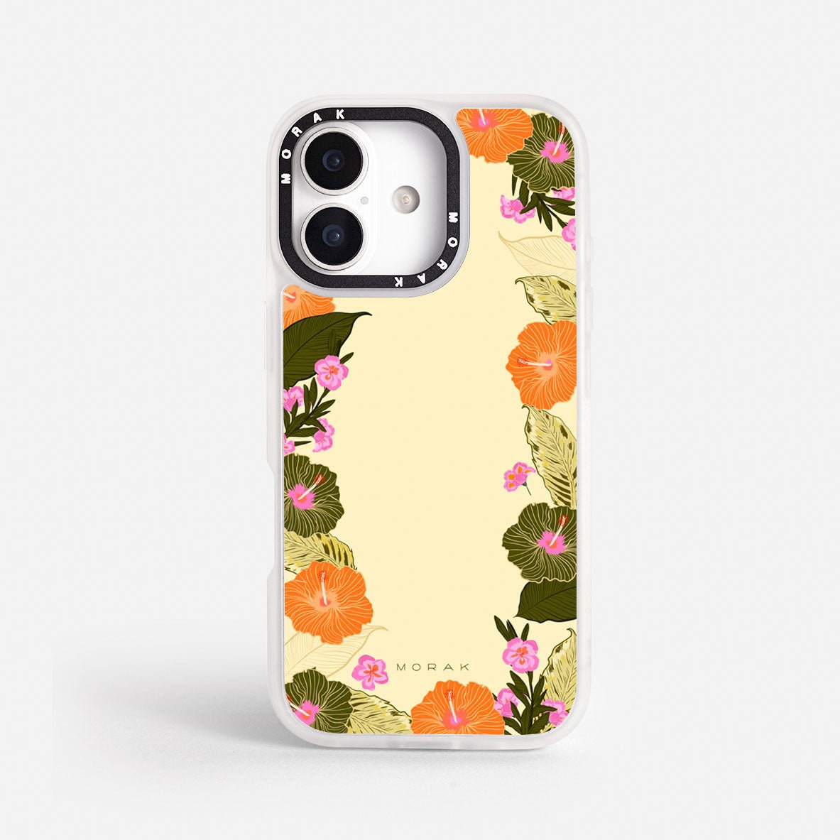 Case Floral Frame - Blanco Premium – Protección antigolpe | Diseño colombiano | Morak