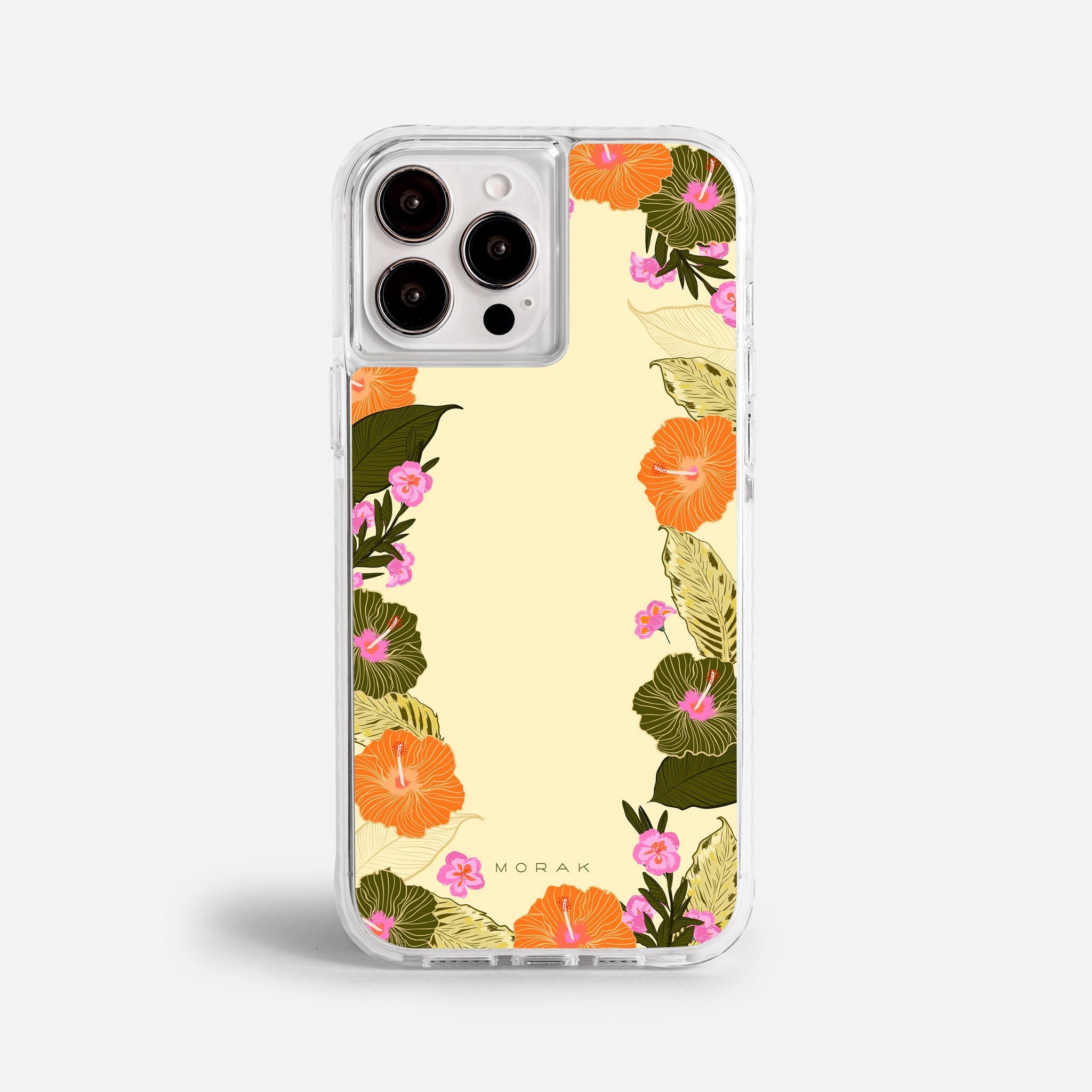 Case Floral Frame - Blanco Premium – Protección antigolpe | Diseño colombiano | Morak