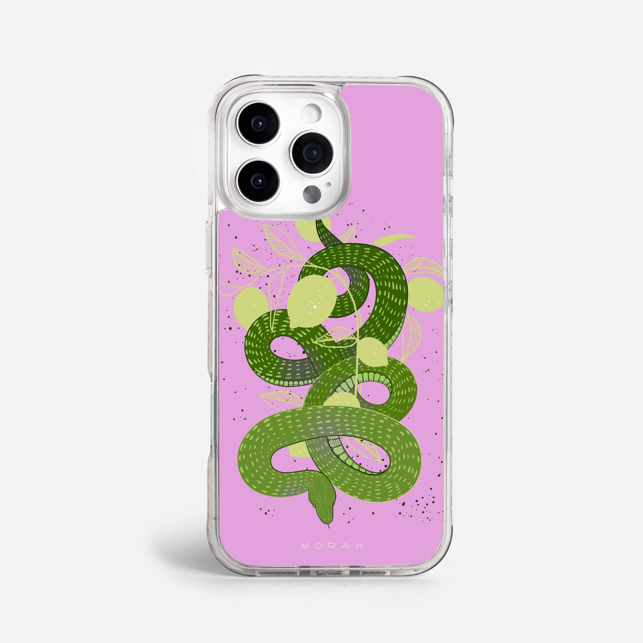 Case Green Snake - Blanco Premium – Protección antigolpe | Diseño colombiano | Morak