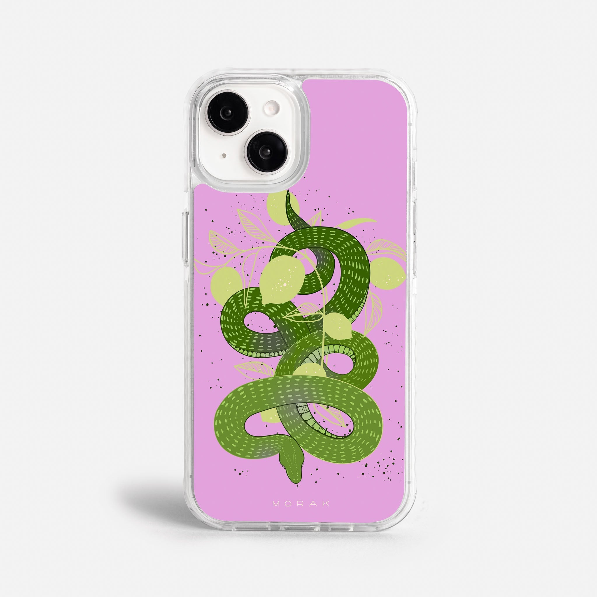 Case Green Snake - Blanco Premium – Protección antigolpe | Diseño colombiano | Morak