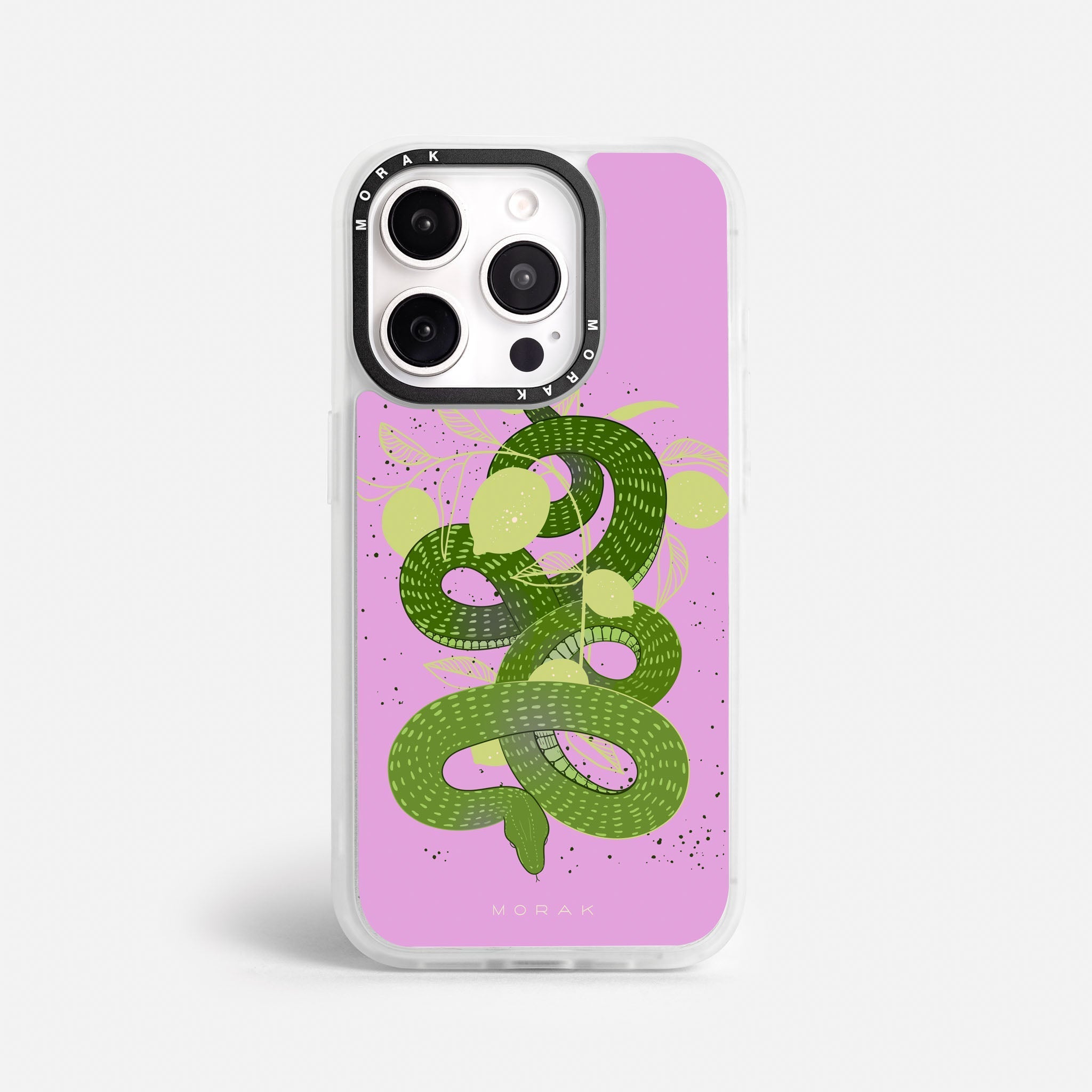 Case Green Snake - Blanco Premium – Protección antigolpe | Diseño colombiano | Morak