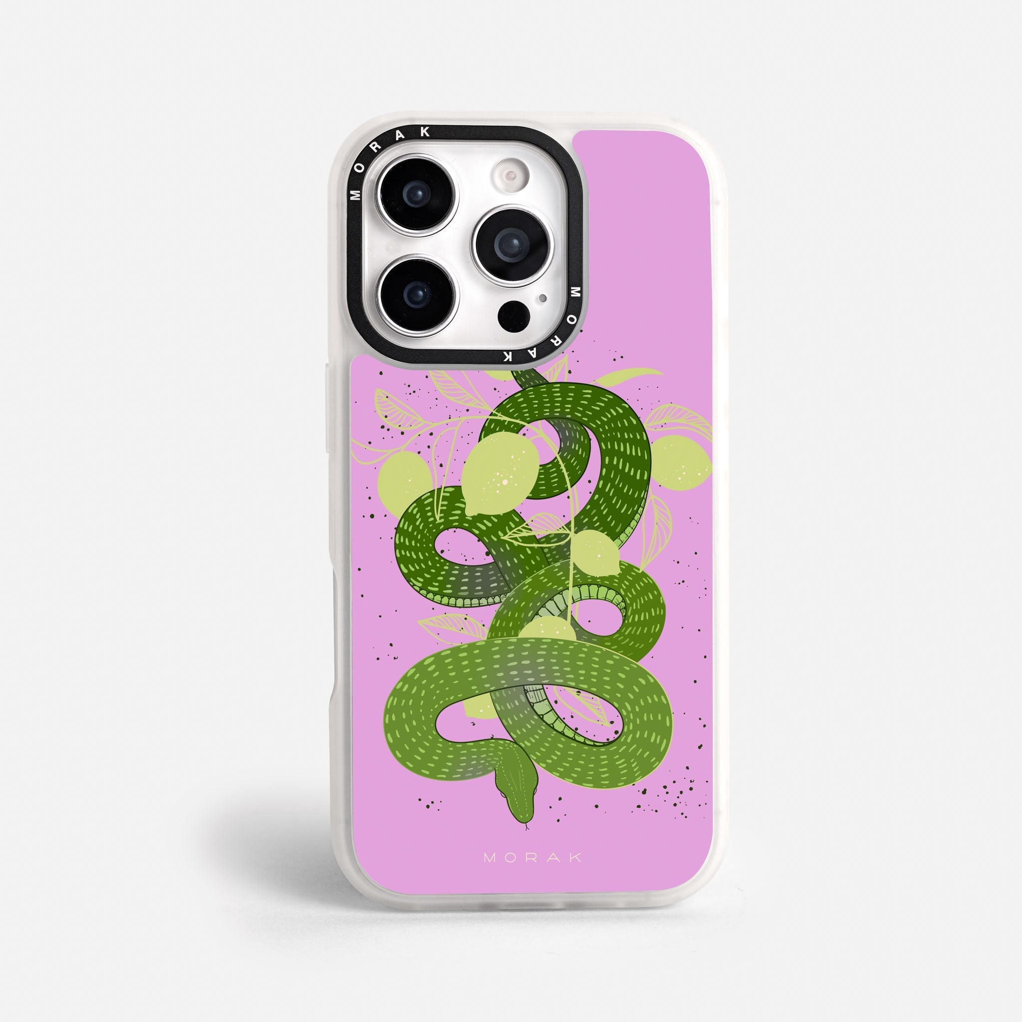 Case Green Snake - Blanco Premium – Protección antigolpe | Diseño colombiano | Morak