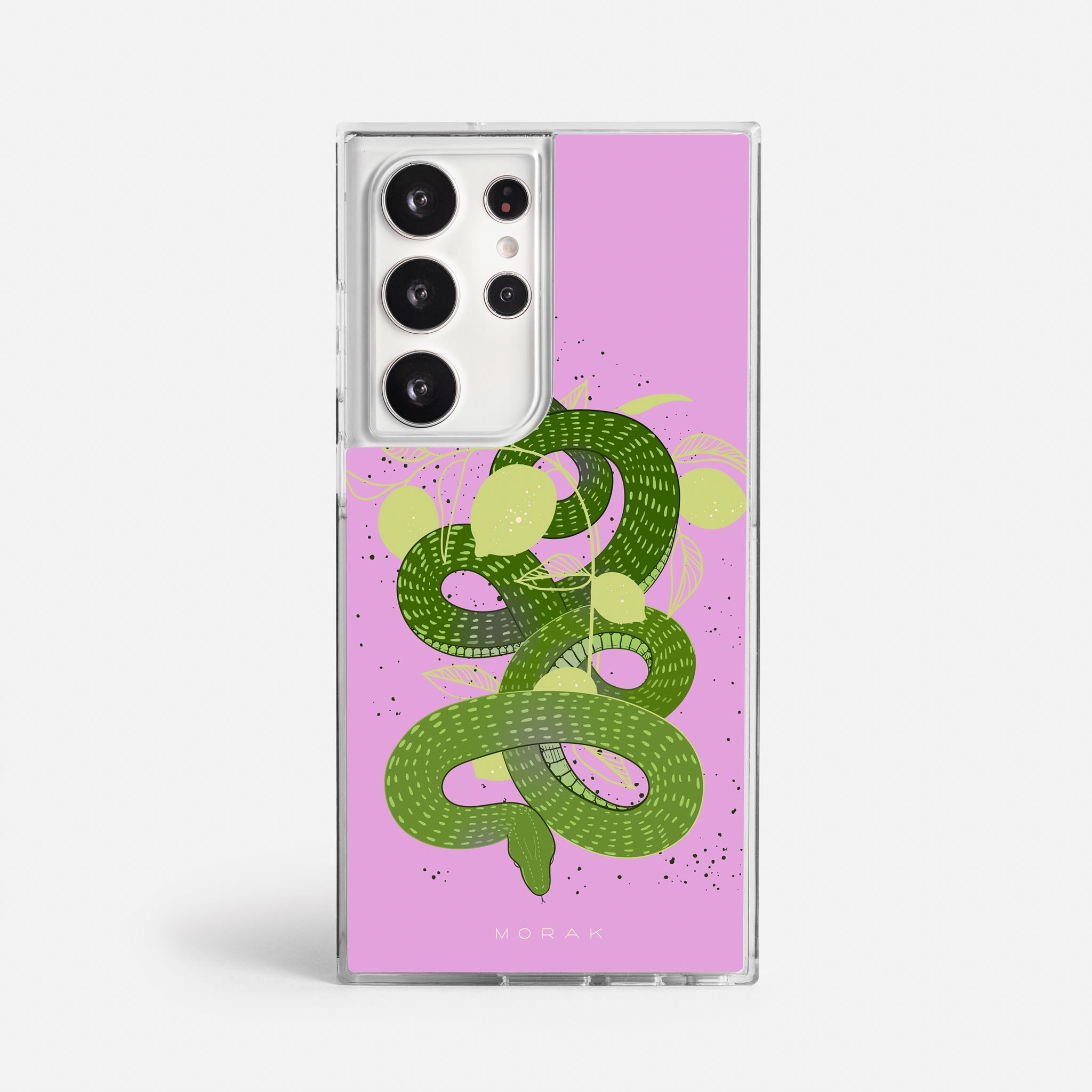 Case Green Snake - Blanco Premium – Protección antigolpe | Diseño colombiano | Morak