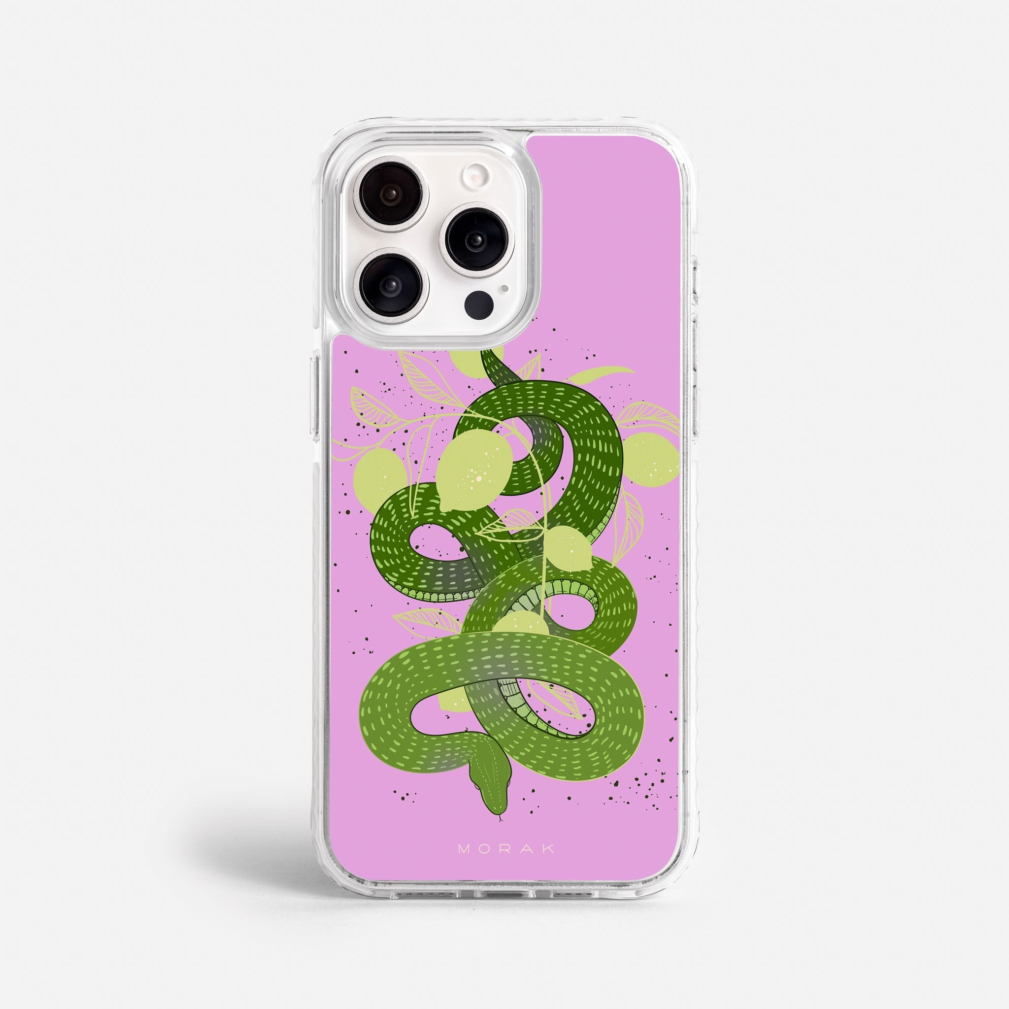 Case Green Snake - Blanco Premium – Protección antigolpe | Diseño colombiano | Morak