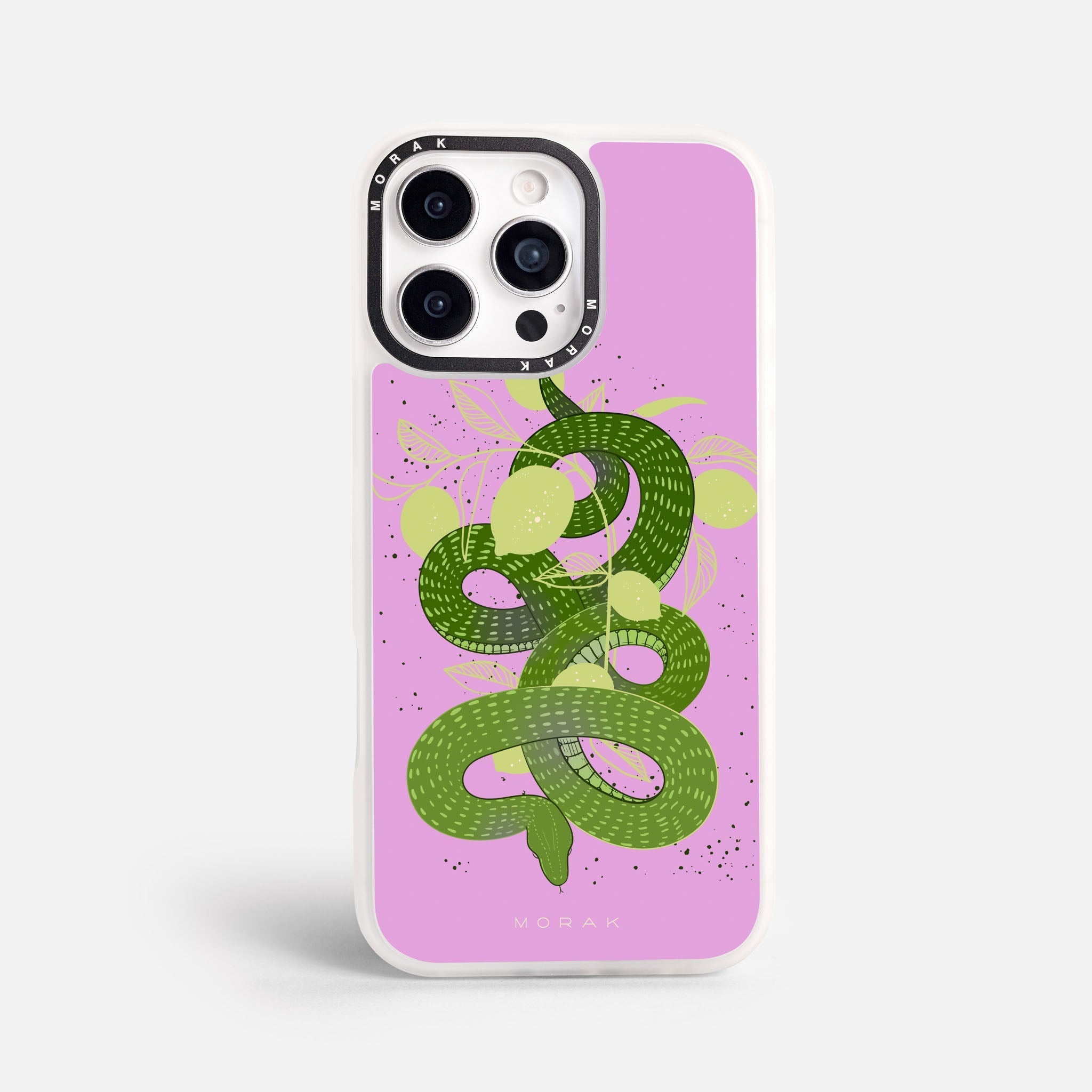 Case Green Snake - Blanco Premium – Protección antigolpe | Diseño colombiano | Morak