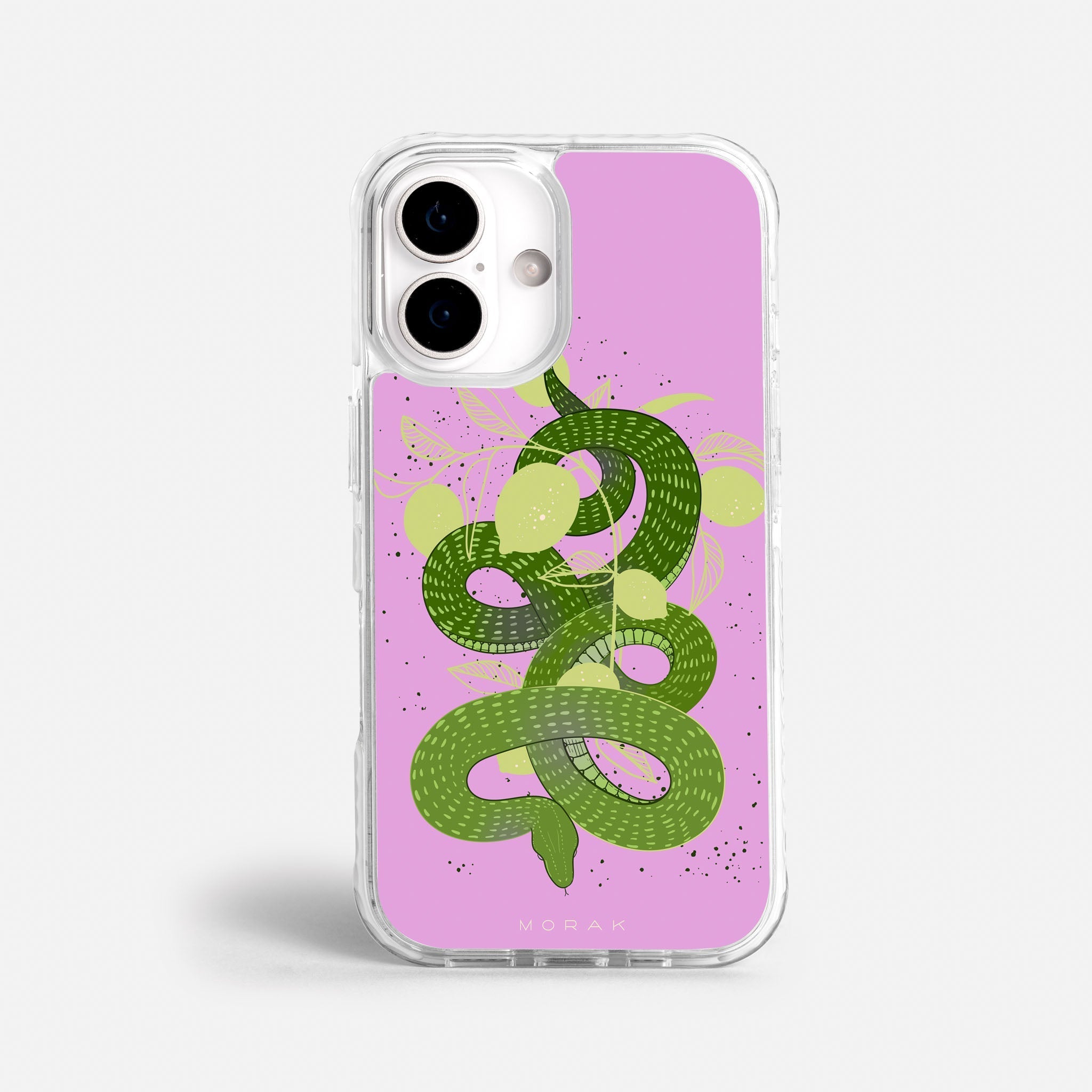 Case Green Snake - Blanco Premium – Protección antigolpe | Diseño colombiano | Morak