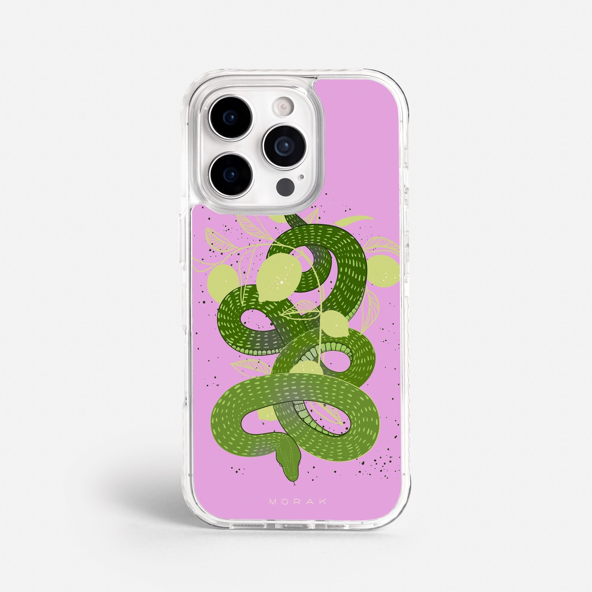 Case Green Snake - Blanco Premium – Protección antigolpe | Diseño colombiano | Morak
