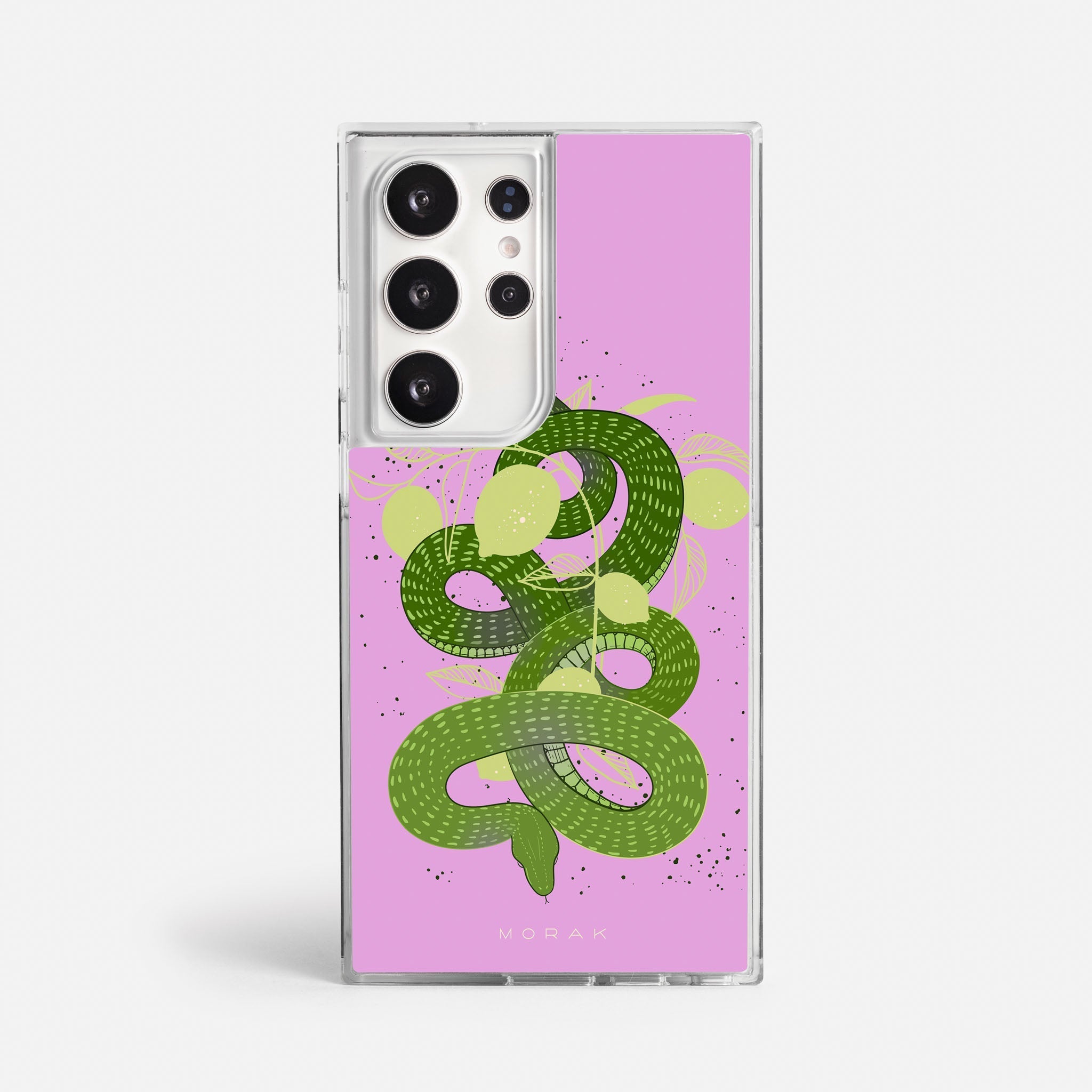 Case Green Snake - Blanco Premium – Protección antigolpe | Diseño colombiano | Morak