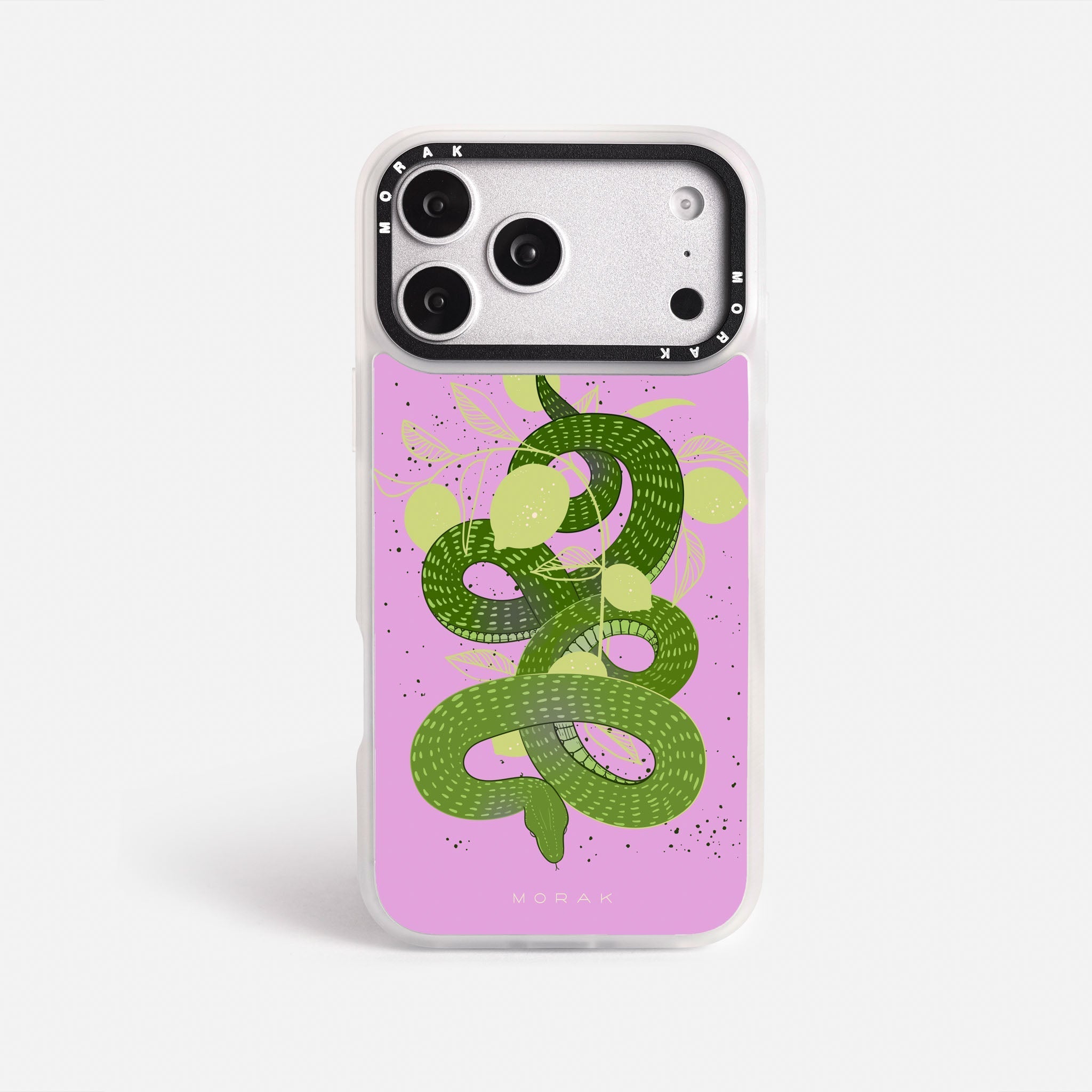 Case Green Snake - Blanco Premium – Protección antigolpe | Diseño colombiano | Morak