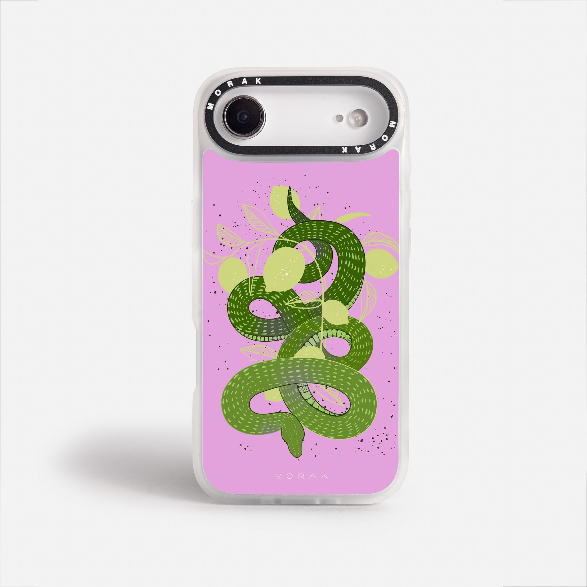Case Green Snake - Blanco Premium – Protección antigolpe | Diseño colombiano | Morak