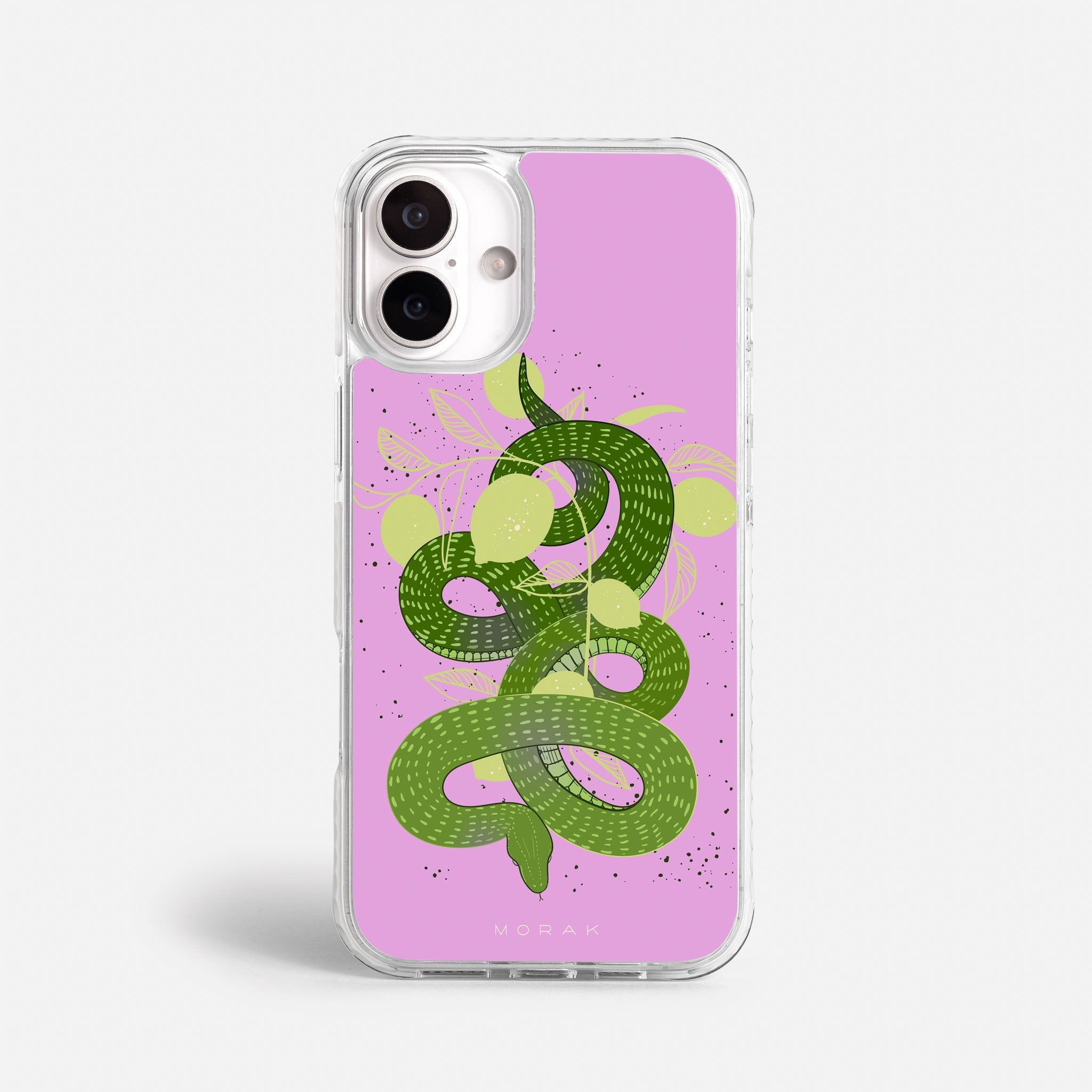 Case Green Snake - Blanco Premium – Protección antigolpe | Diseño colombiano | Morak