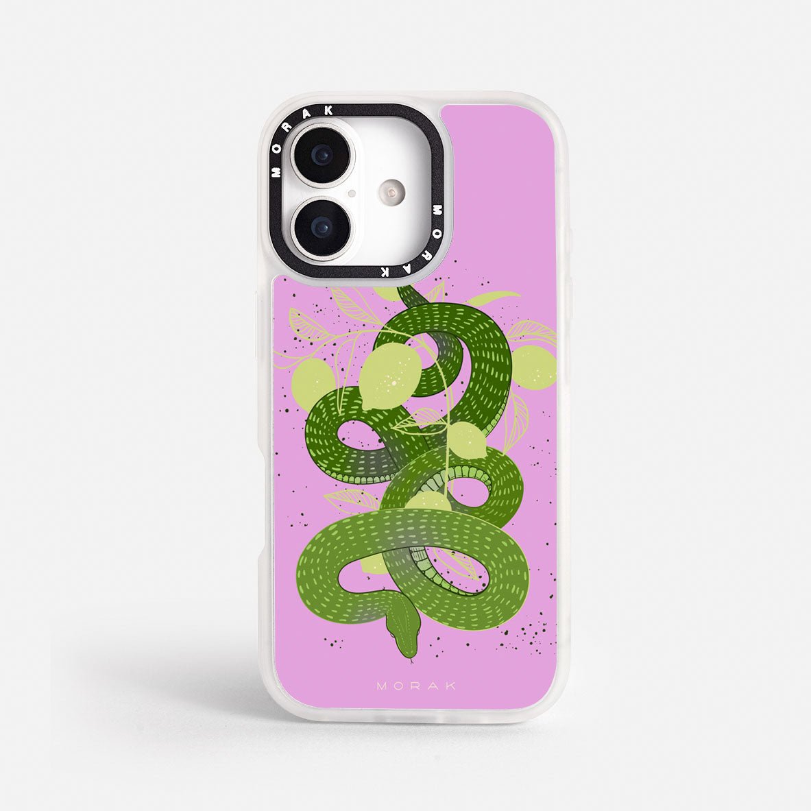 Case Green Snake - Blanco Premium – Protección antigolpe | Diseño colombiano | Morak