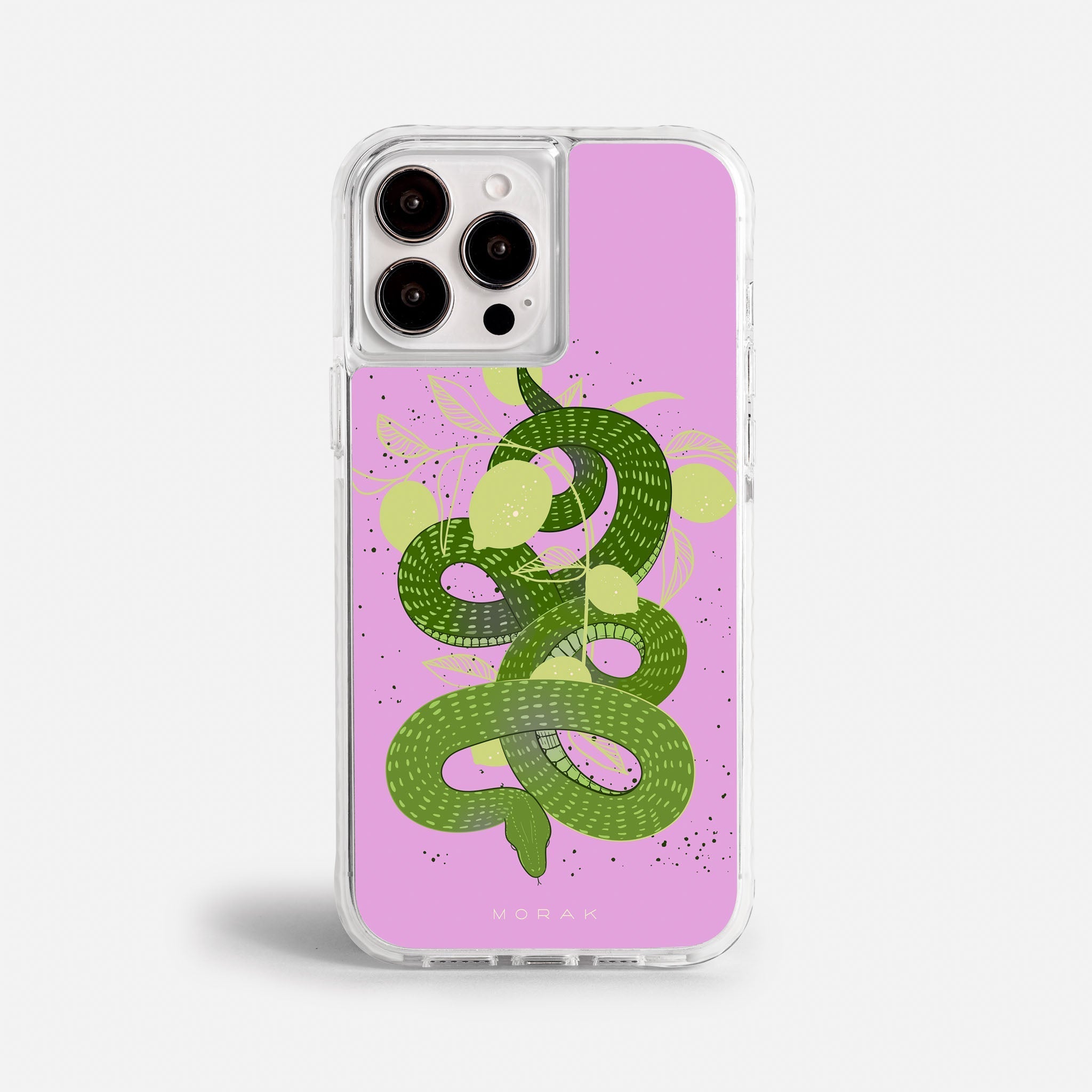 Case Green Snake - Blanco Premium – Protección antigolpe | Diseño colombiano | Morak