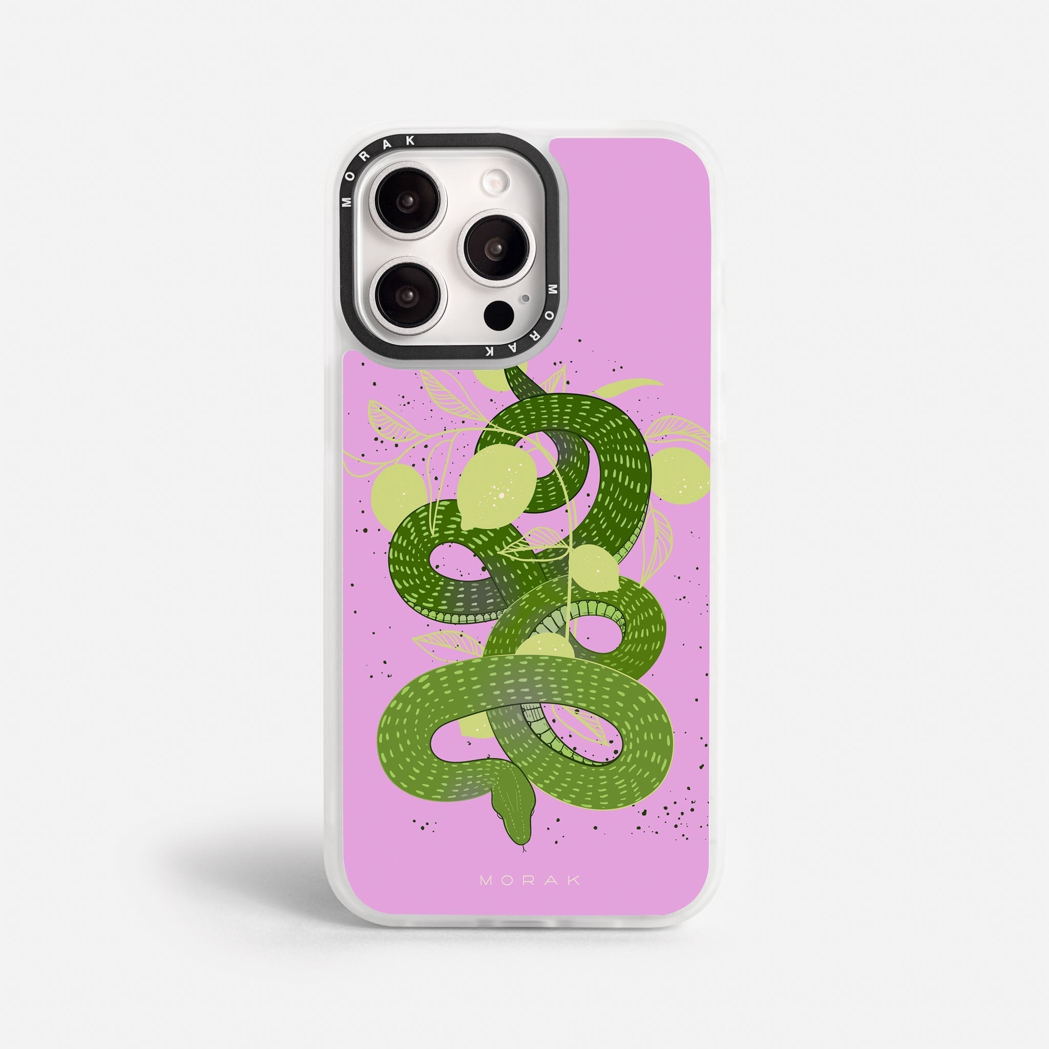 Case Green Snake - Blanco Premium – Protección antigolpe | Diseño colombiano | Morak
