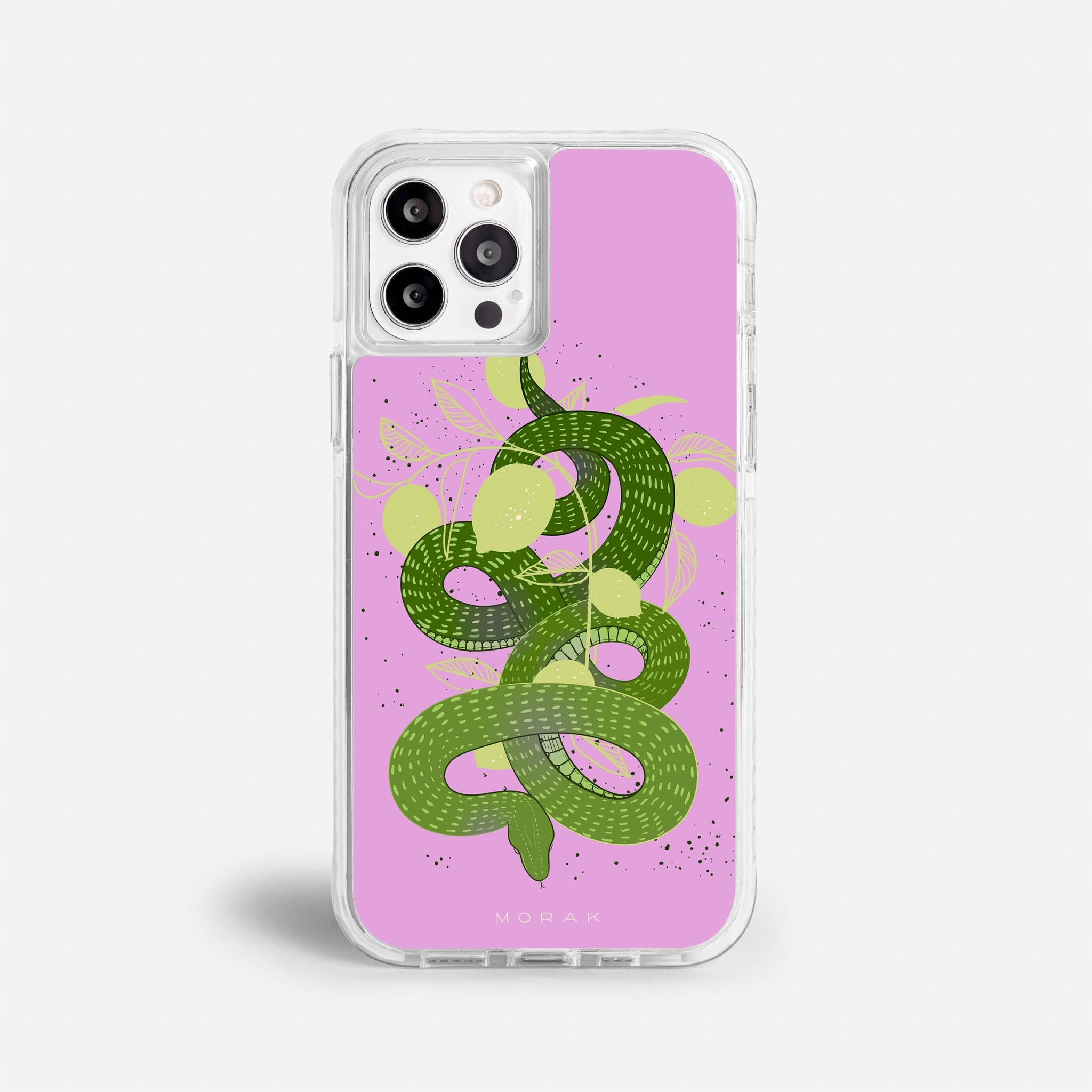 Case Green Snake - Blanco Premium – Protección antigolpe | Diseño colombiano | Morak