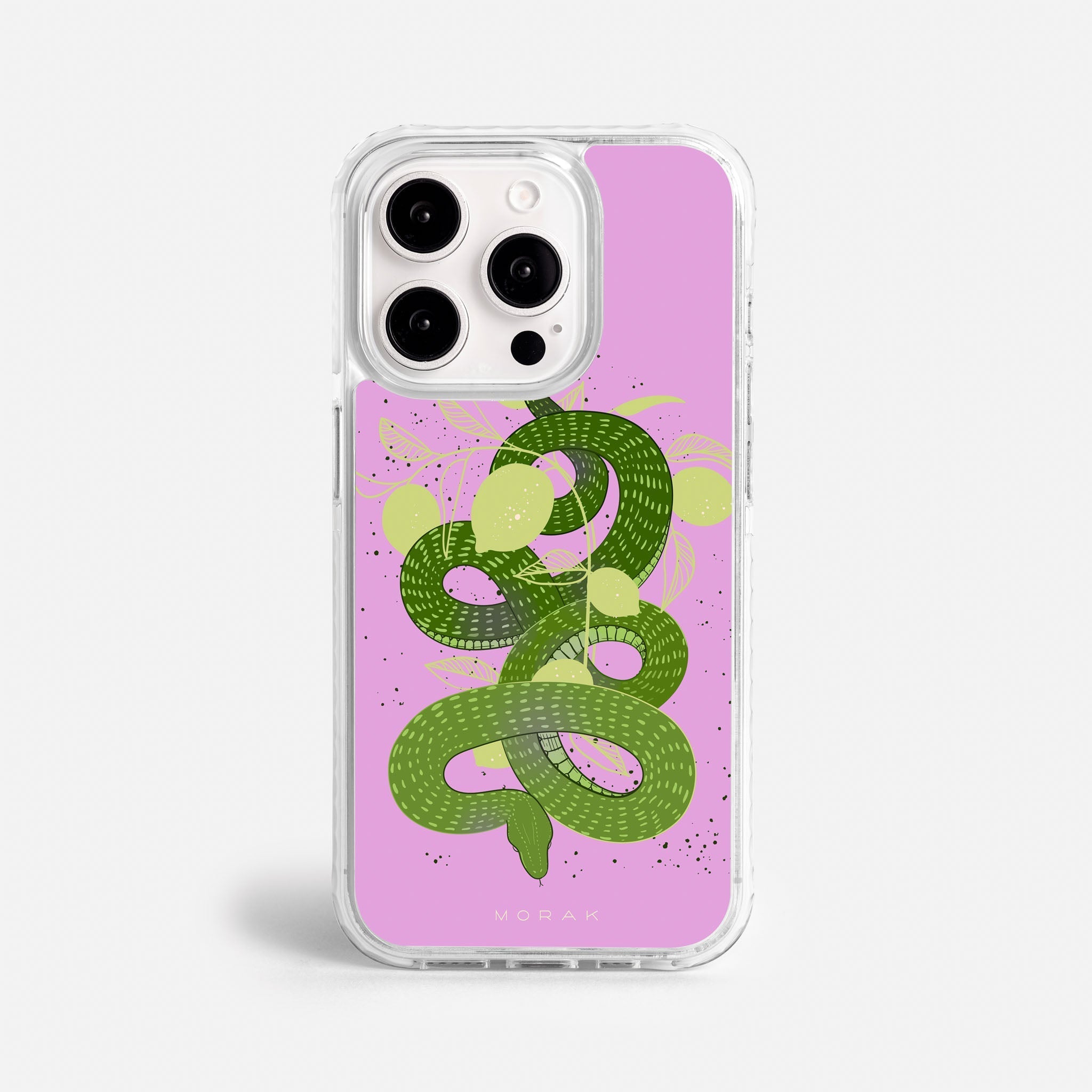 Case Green Snake - Blanco Premium – Protección antigolpe | Diseño colombiano | Morak