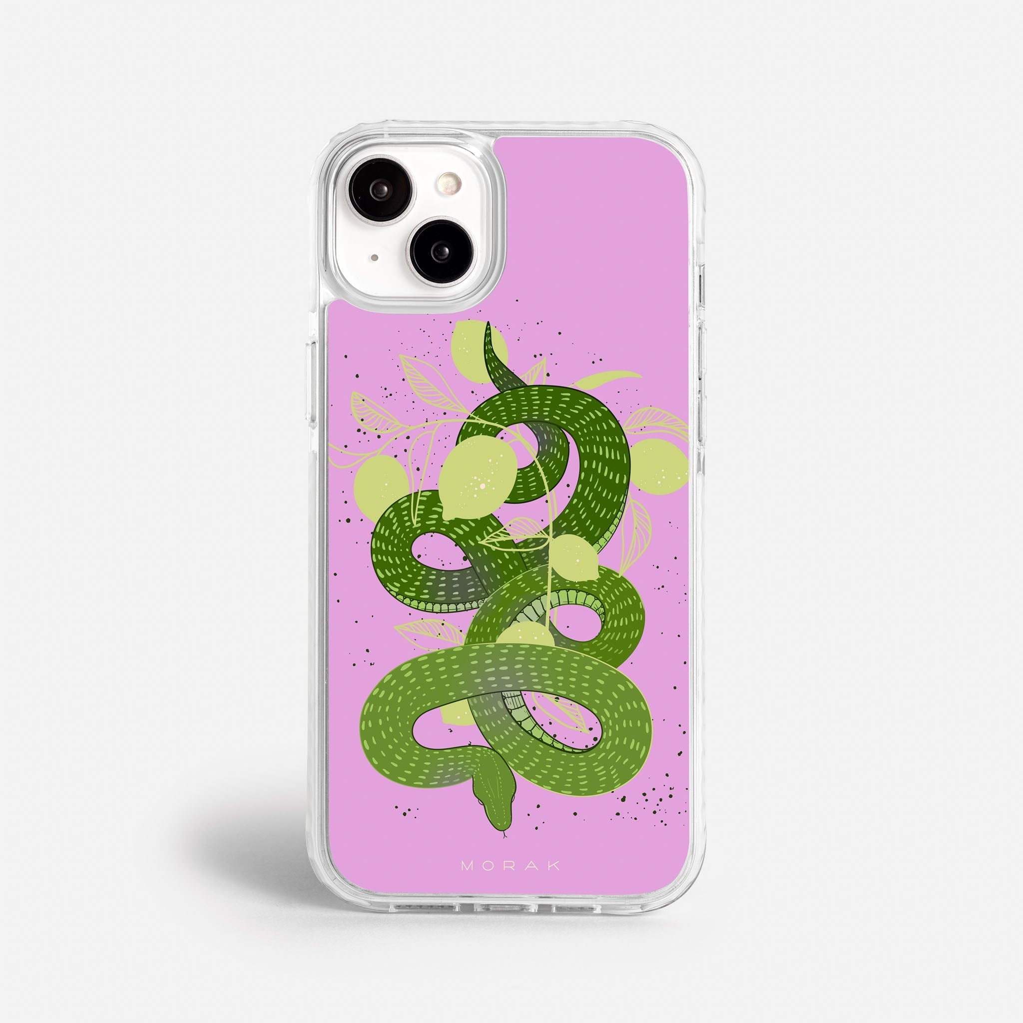Case Green Snake - Blanco Premium – Protección antigolpe | Diseño colombiano | Morak