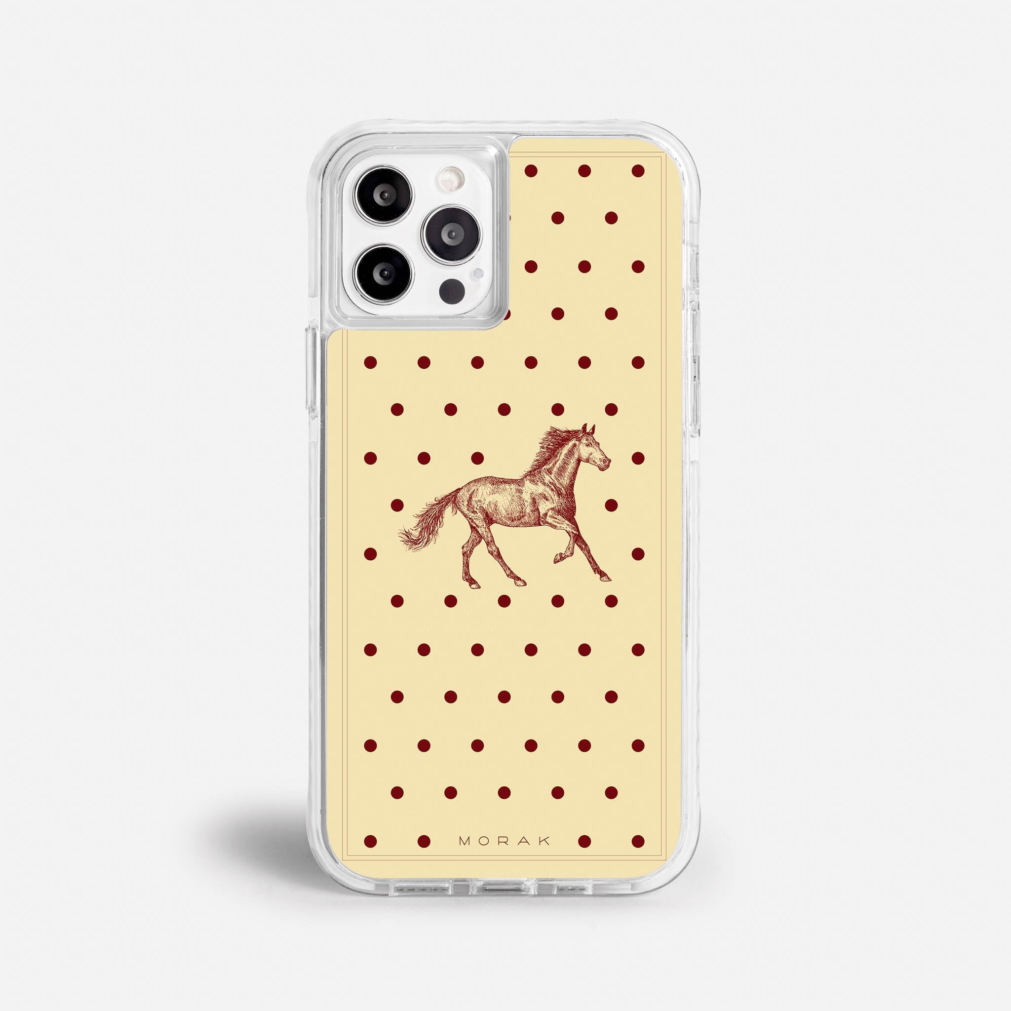 Case Horse Dots - Blanco Premium – Protección antigolpe | Diseño colombiano | Morak