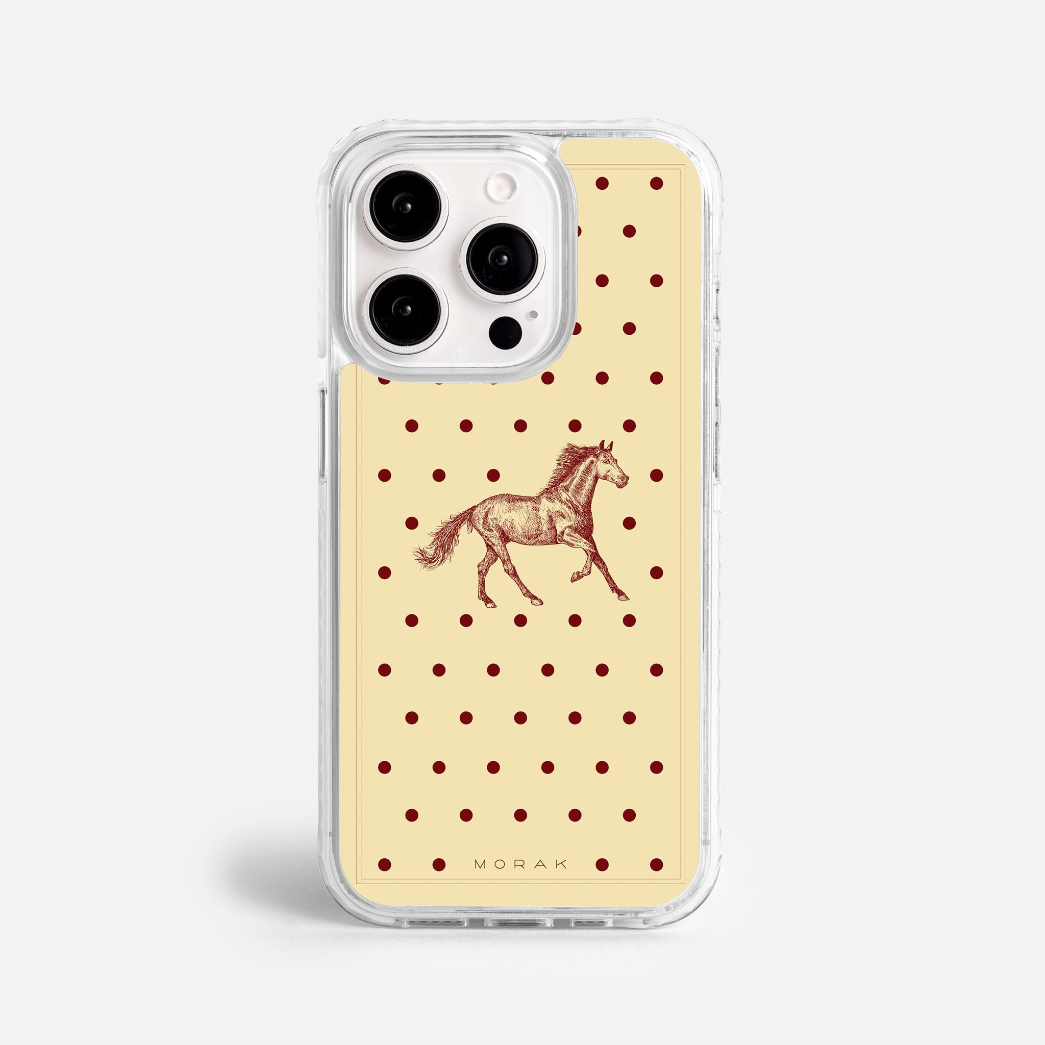 Case Horse Dots - Blanco Premium – Protección antigolpe | Diseño colombiano | Morak
