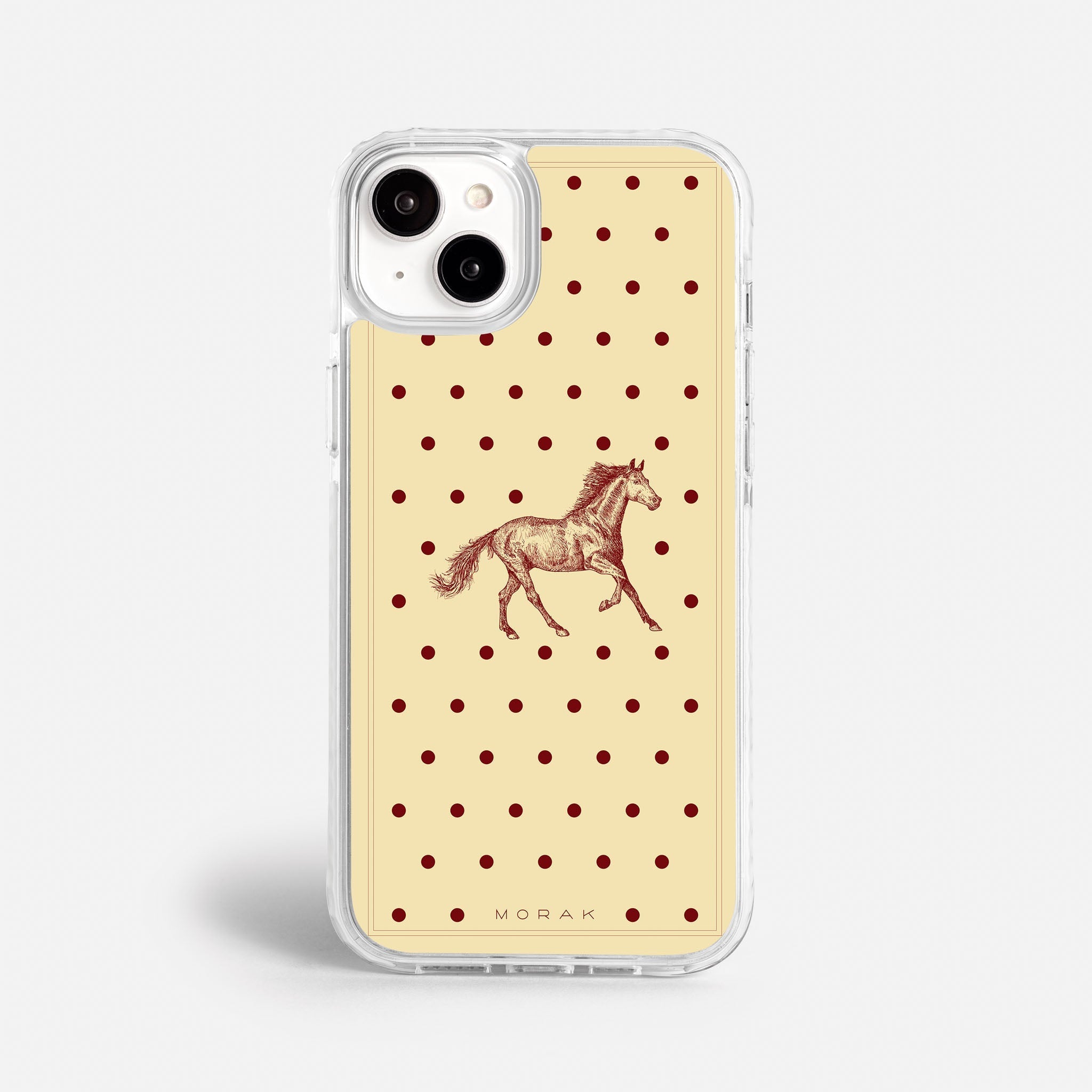 Case Horse Dots - Blanco Premium – Protección antigolpe | Diseño colombiano | Morak