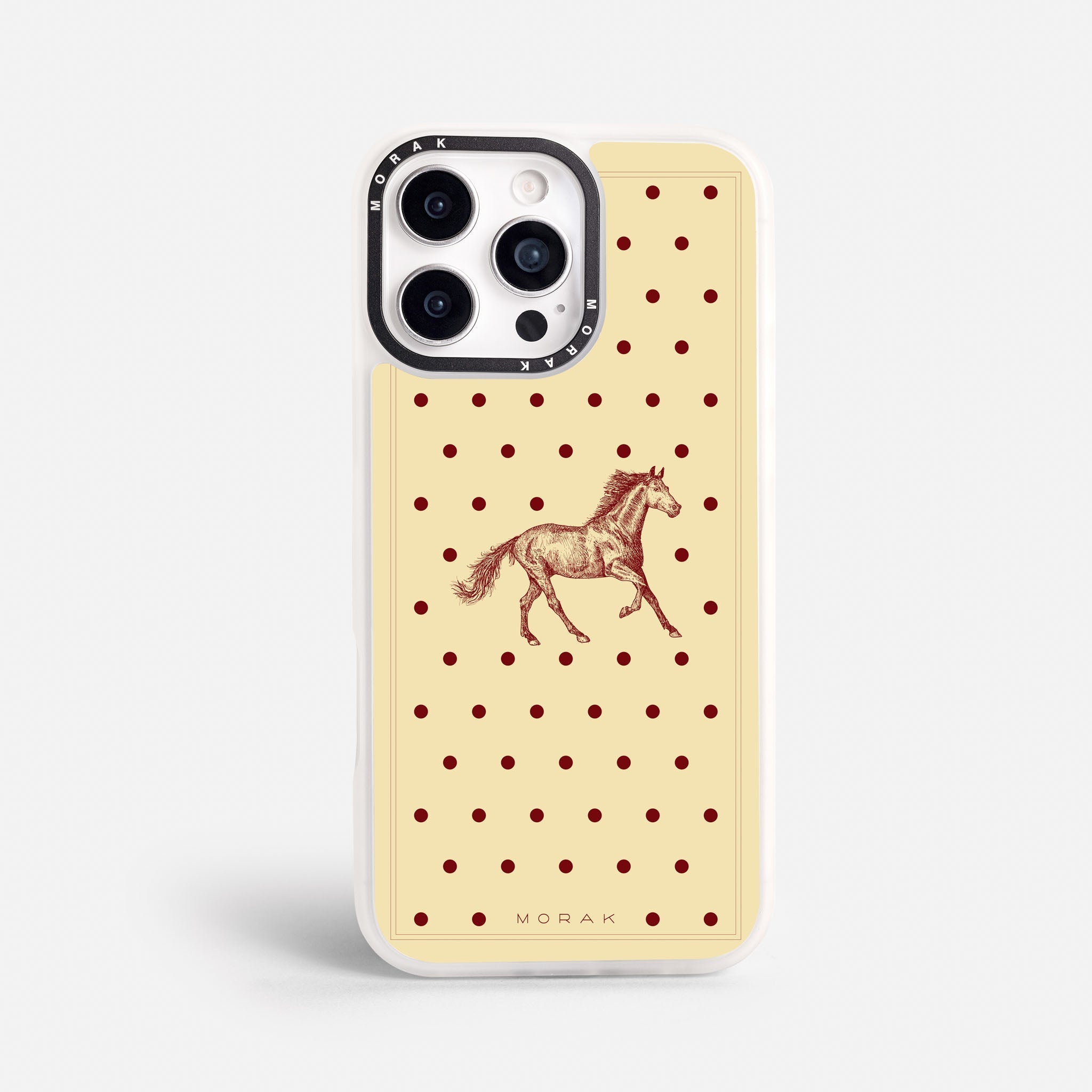 Case Horse Dots - Blanco Premium – Protección antigolpe | Diseño colombiano | Morak