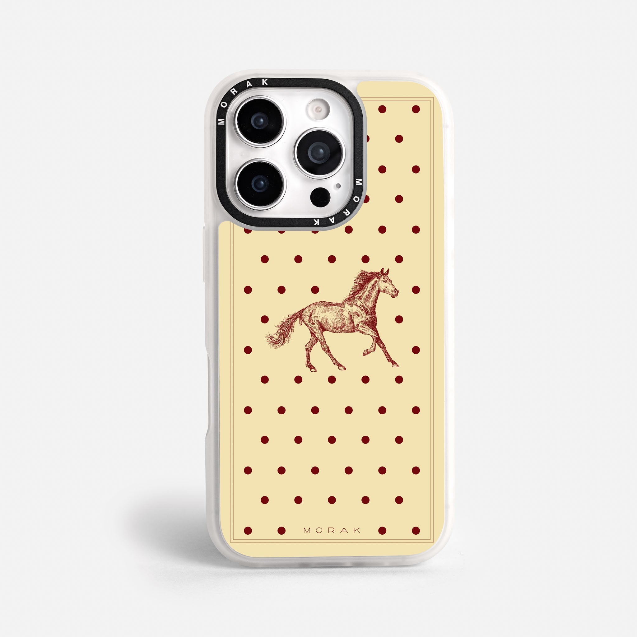 Case Horse Dots - Blanco Premium – Protección antigolpe | Diseño colombiano | Morak
