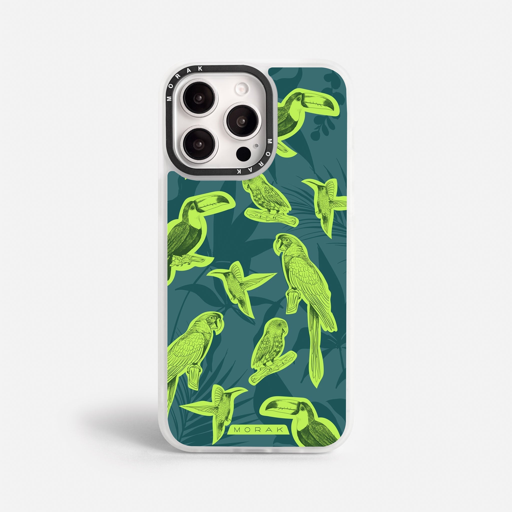 Case Jungle Birds - Blanco Premium – Protección antigolpe | Diseño colombiano | Morak