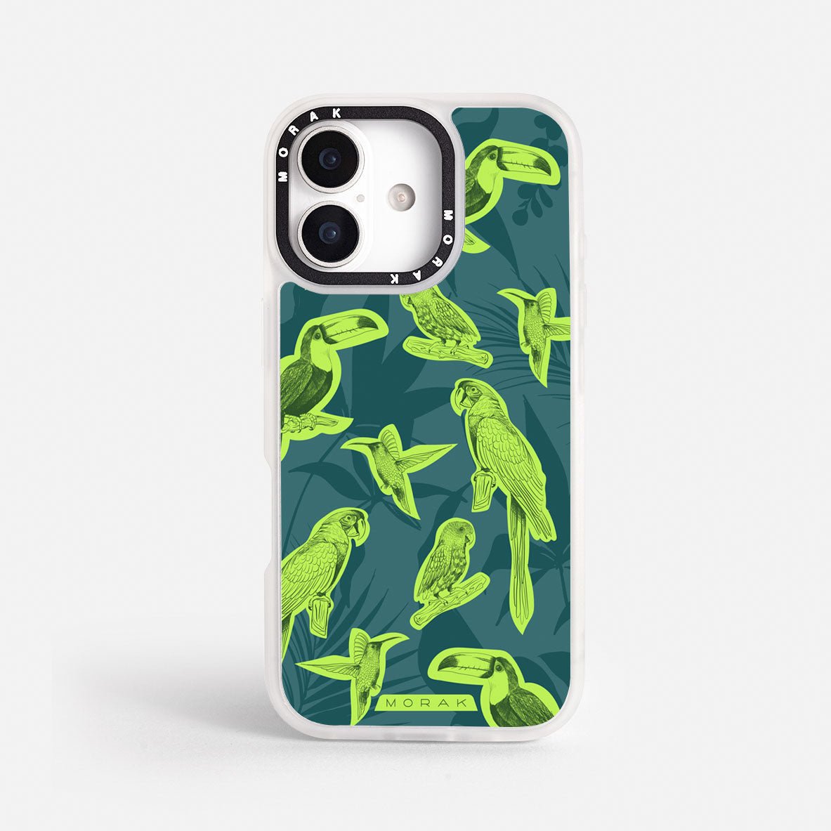 Case Jungle Birds - Blanco Premium – Protección antigolpe | Diseño colombiano | Morak