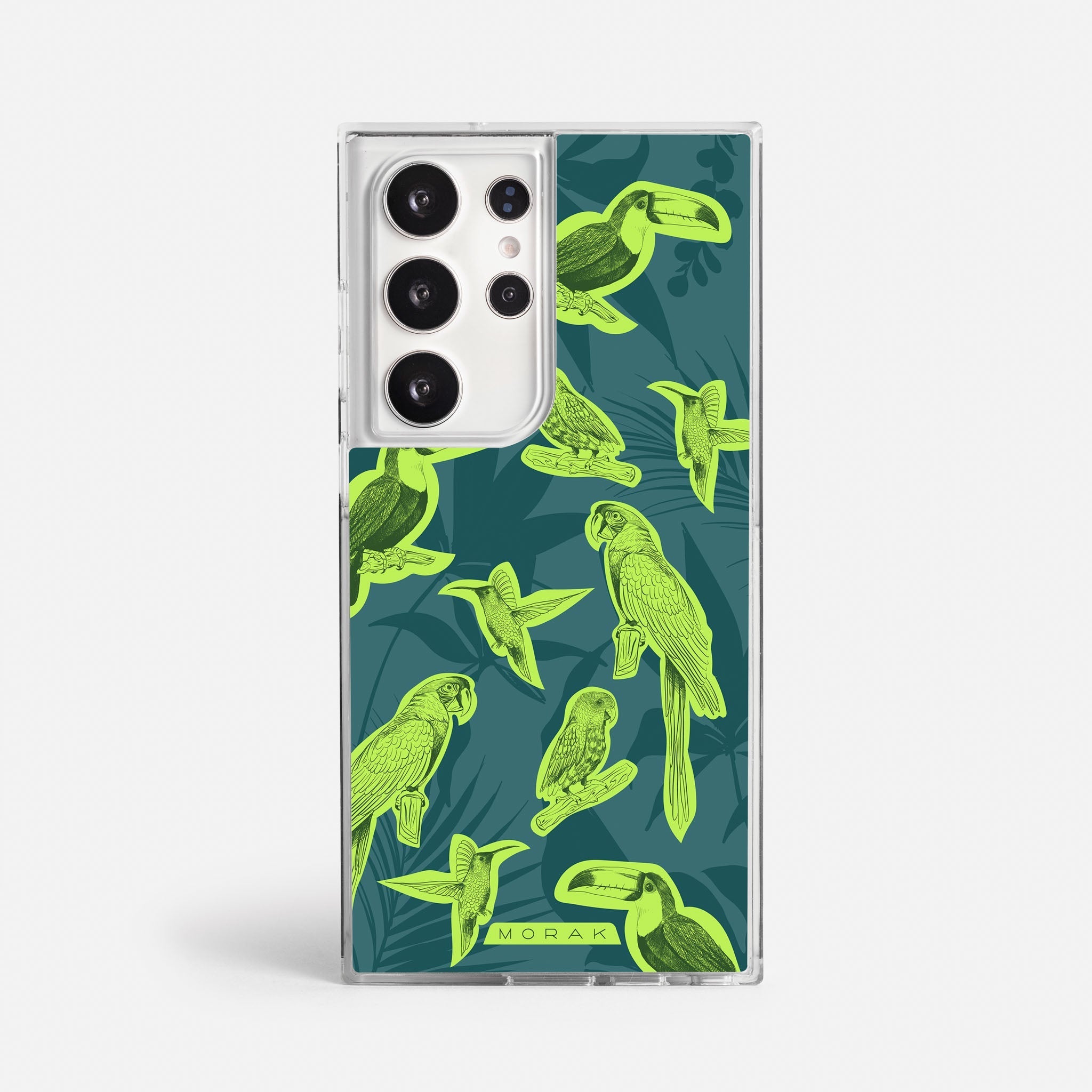 Case Jungle Birds - Blanco Premium – Protección antigolpe | Diseño colombiano | Morak